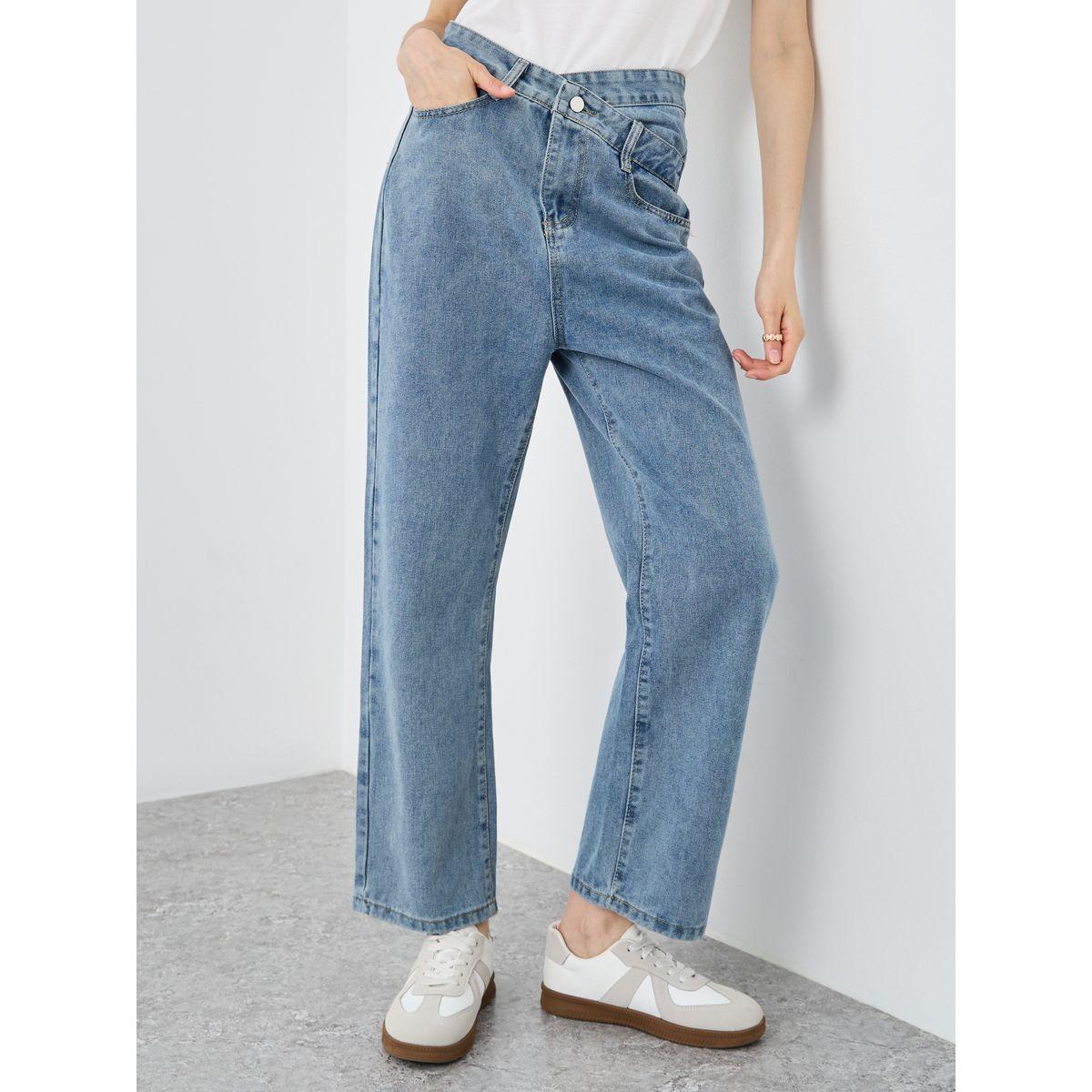 Styli Asymmetrical High Rise Washed Wide Leg Jeans-women-clothing-bottoms-jeans-image-2