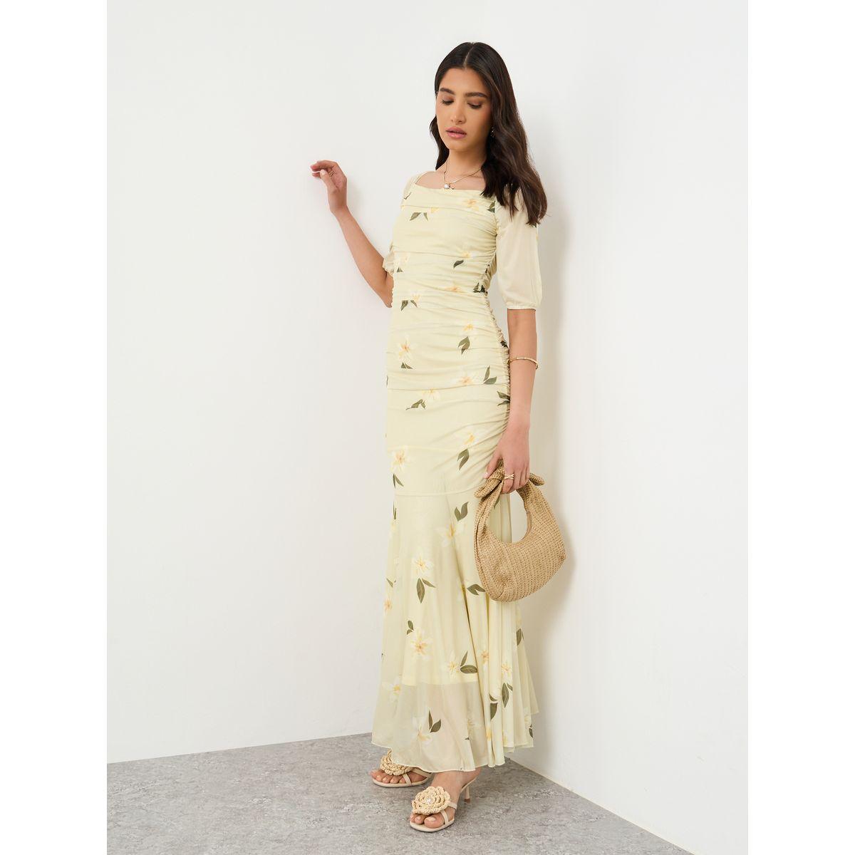 فستان طويل بطبعة زهور مع أكمام قصيرة-women-clothing-dresses-image-1