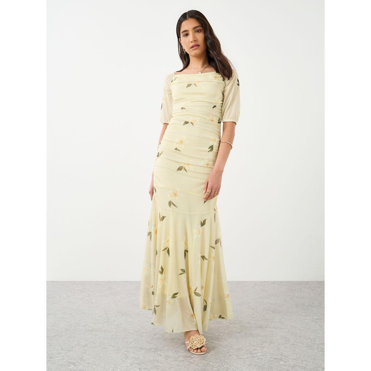 فستان طويل بطبعة زهور مع أكمام قصيرة-women-clothing-dresses-image-2