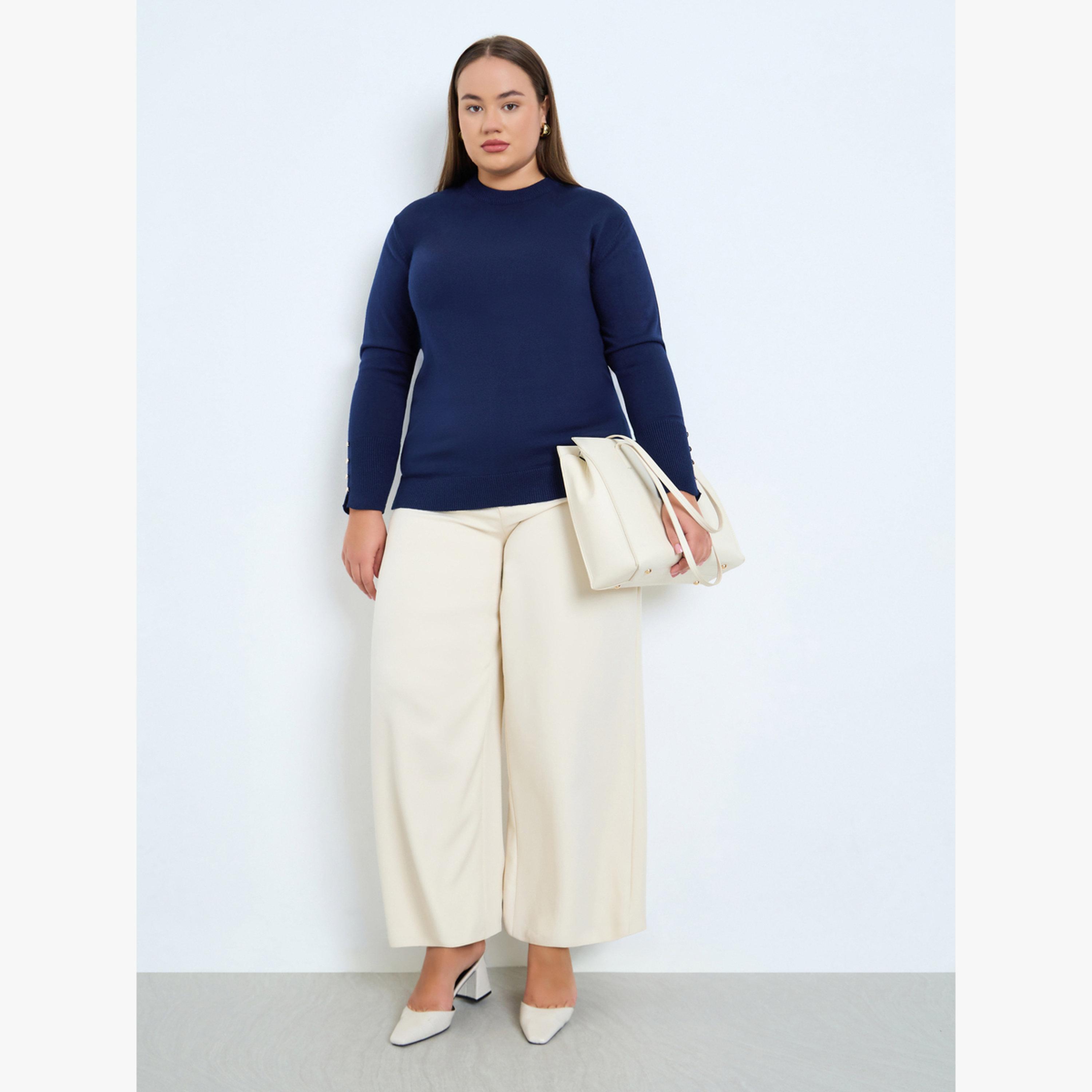 Styli Plus Size Slim Fit Knit Sweater-women-clothing-cardigansandjumpers-jumpers-image-2