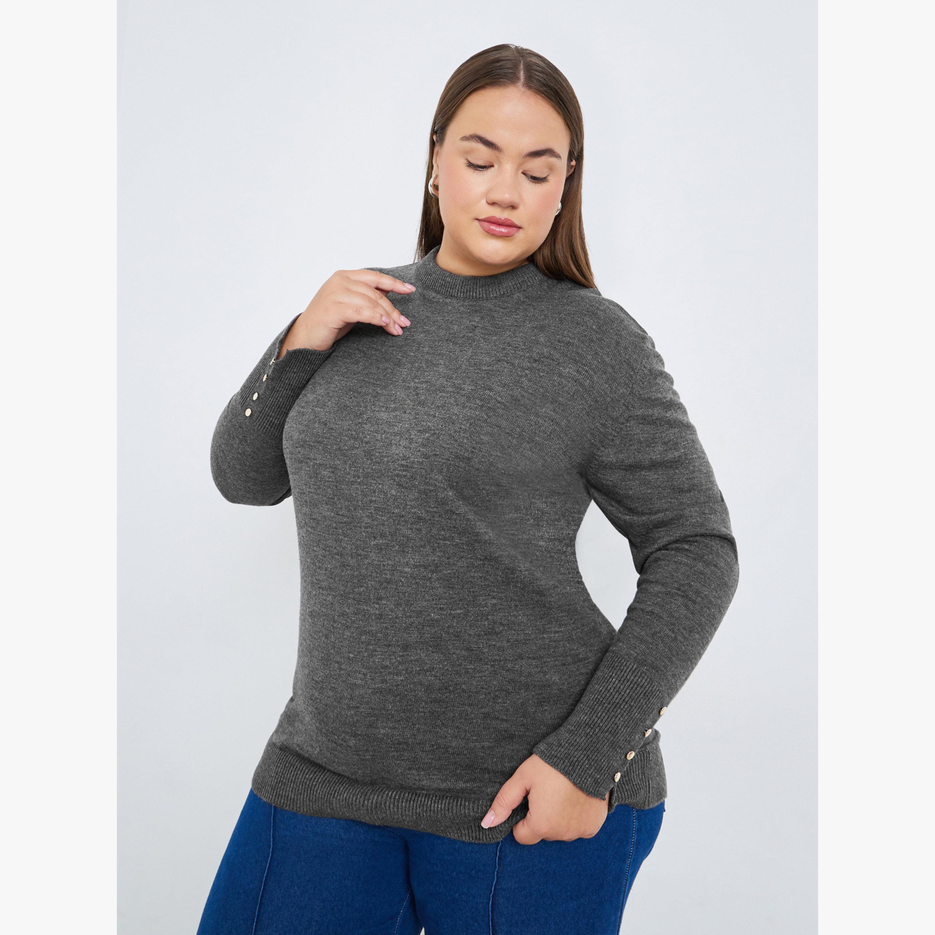 Styli Women Plus Size Slim Fit Knit Sweater-women-clothing-cardigansandjumpers-jumpers-image-1