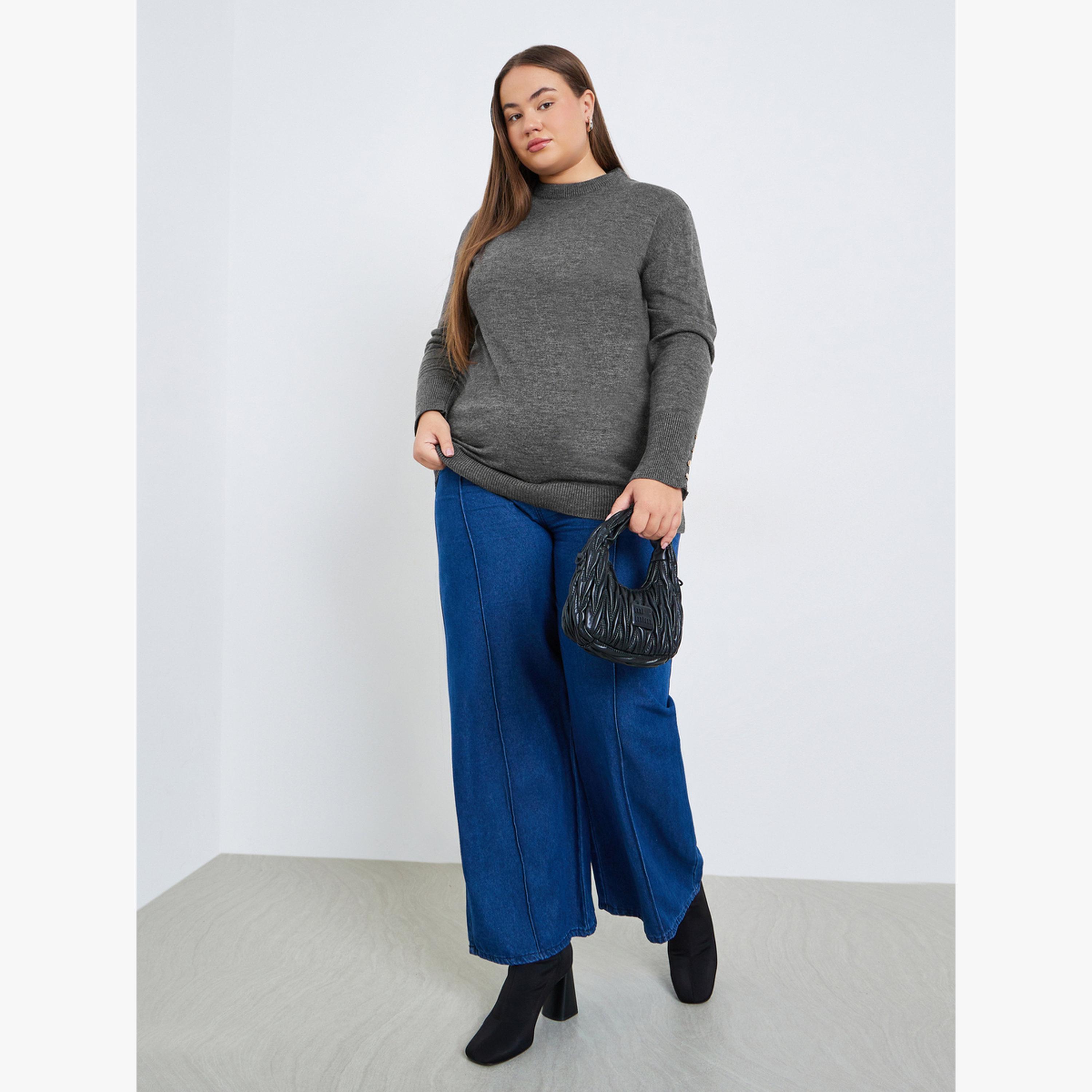 سويتر محبوك بقصة ضيقة مقاس كبير-women-clothing-cardigansandjumpers-jumpers-image-2
