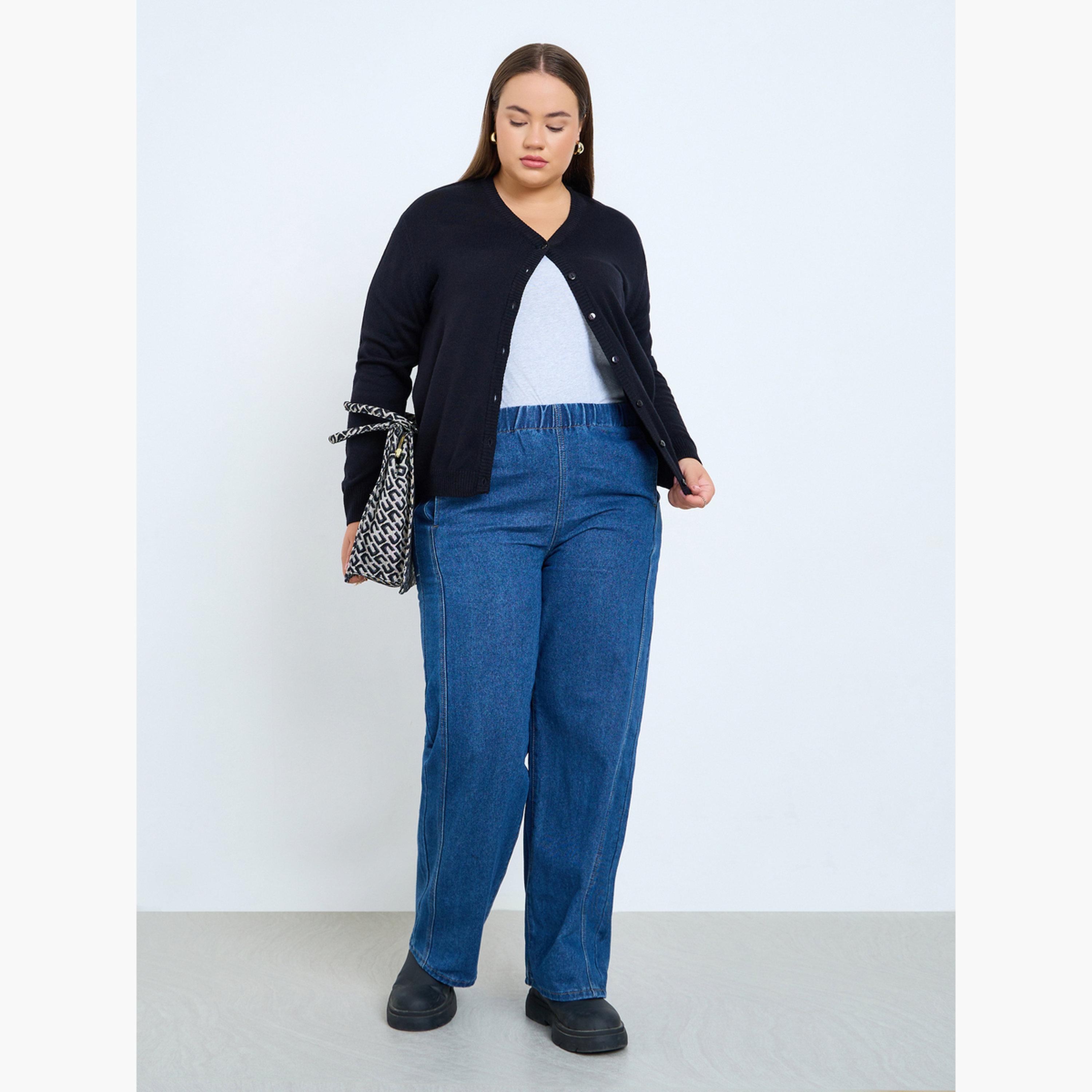 ستايلي - كارديجان محبوك مقاس كبير لون أسود-women-winterwear-cardigansandjumpers-cardigans-image-2