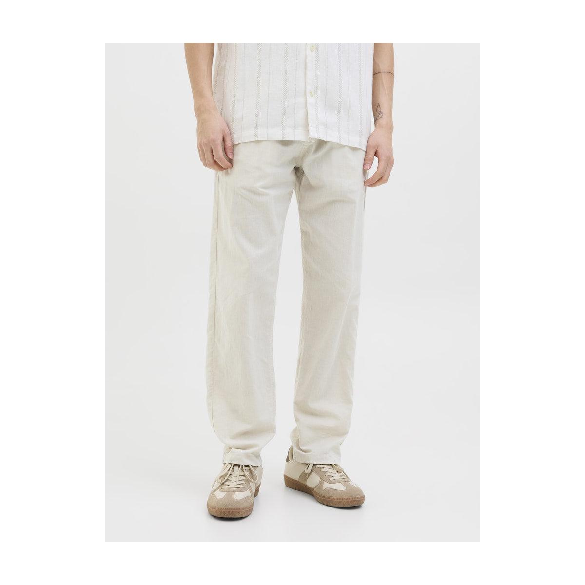 Jack & Jones Mid Rise Regular Fit Linen Blend Pants-men-clothing-bottoms-trousersandchinos-trousers-image-1