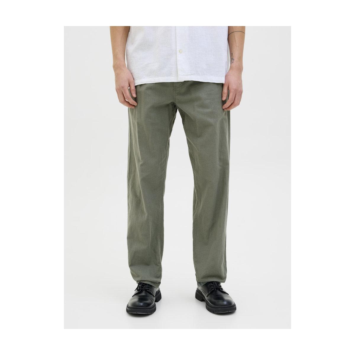 Jack & Jones Mid Rise Regular Fit Linen Blend Pants-men-clothing-bottoms-trousersandchinos-trousers-image-1