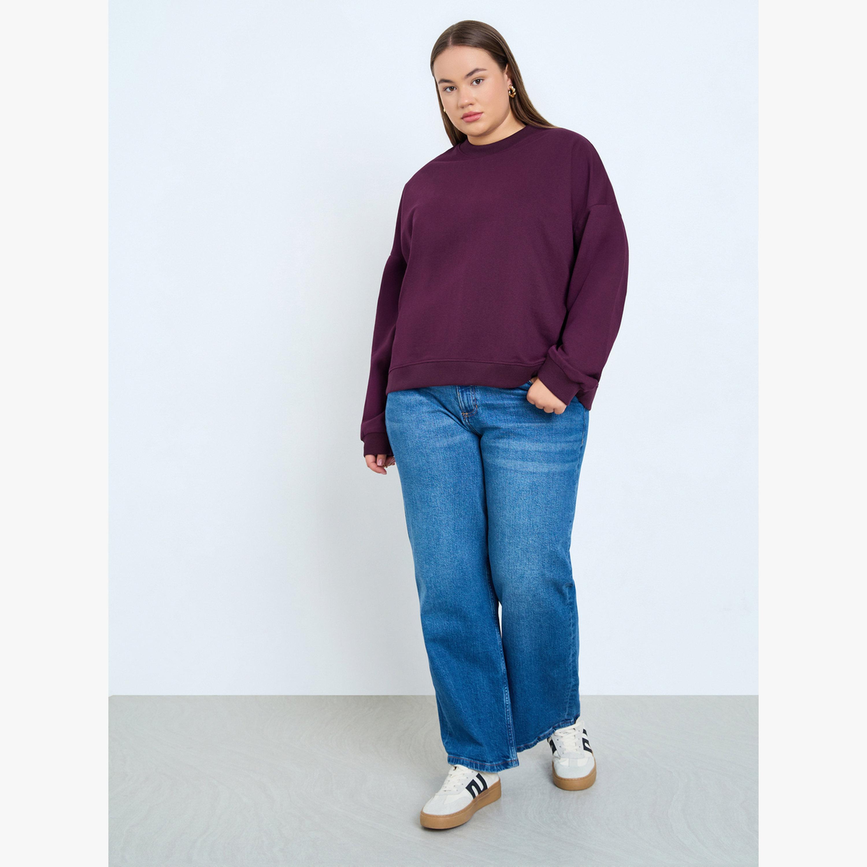Styli Plus Size Regular Fit Cotton Blend Sweatshirt-women-clothing-hoodiesandsweatshirts-sweatshirts-image-2