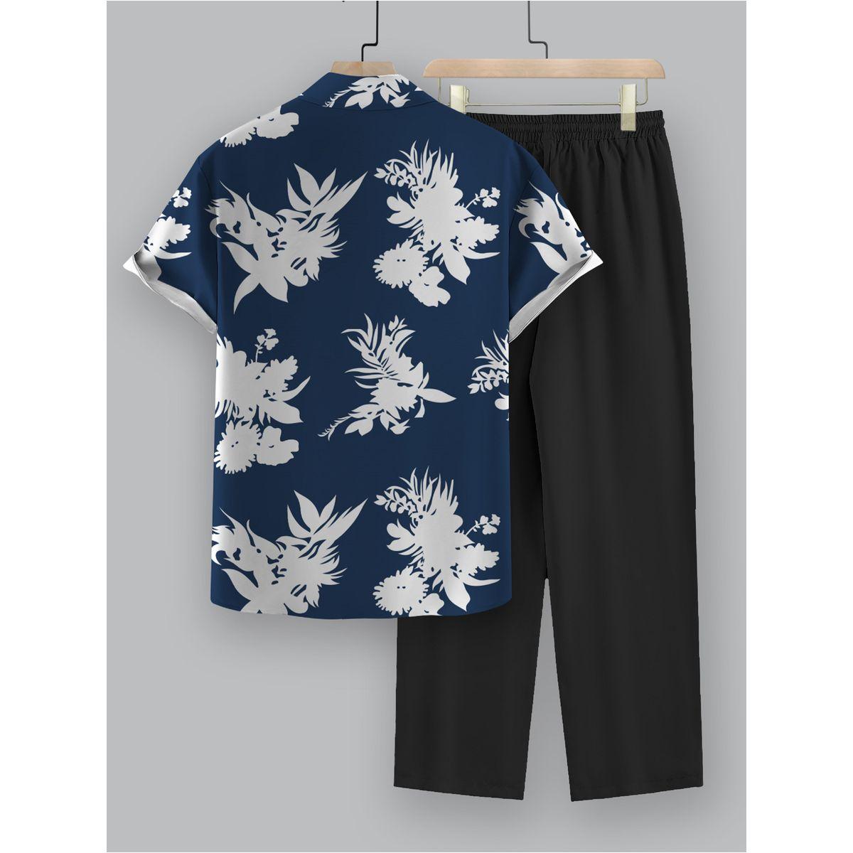 Styli Graphic Print Button Up Shirt and Pants Co-Ords-men-clothing-coordsets-image-2