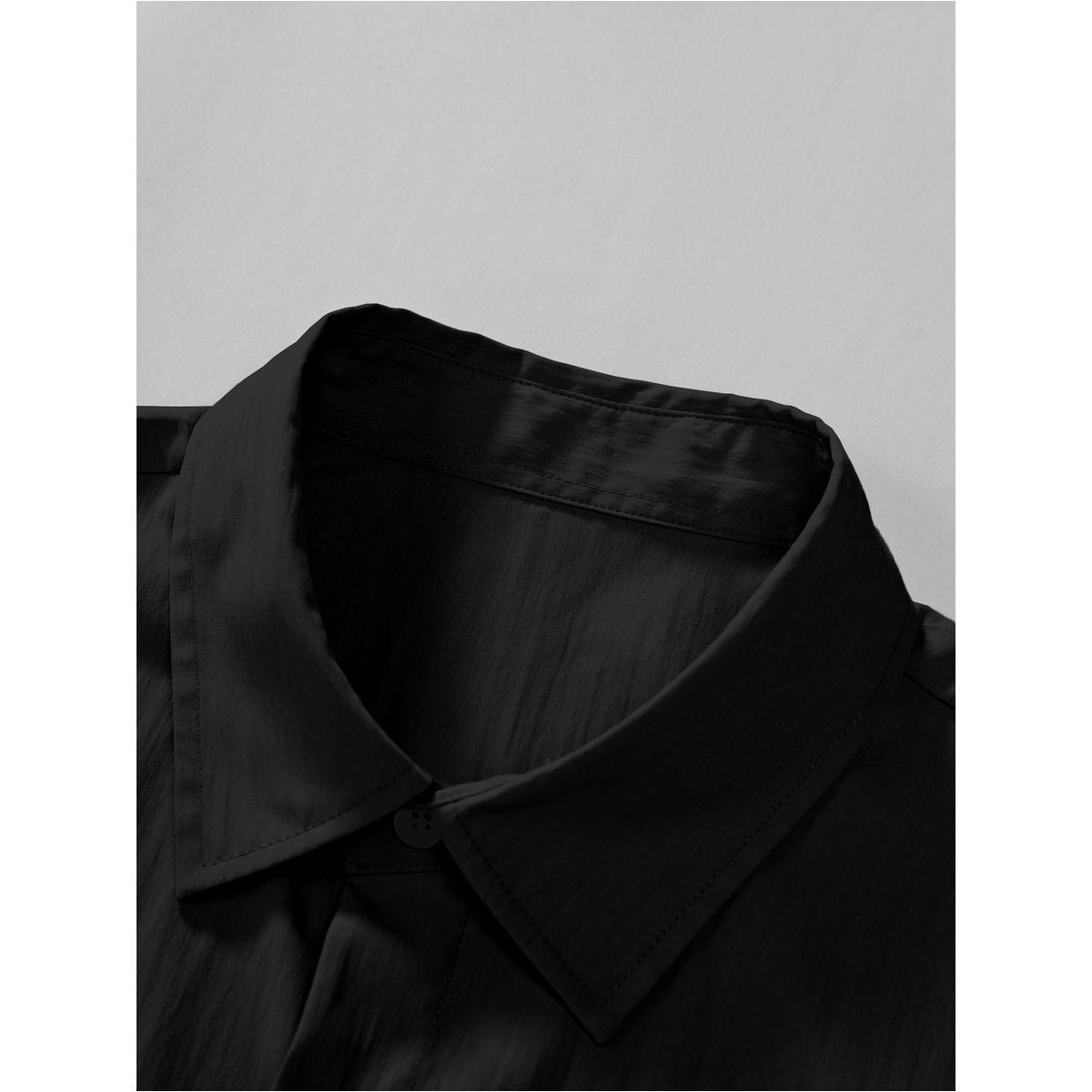 طقم منسق من شورت وقميص سادة بتفاصيل جيب-men-clothing-coordsets-image-3