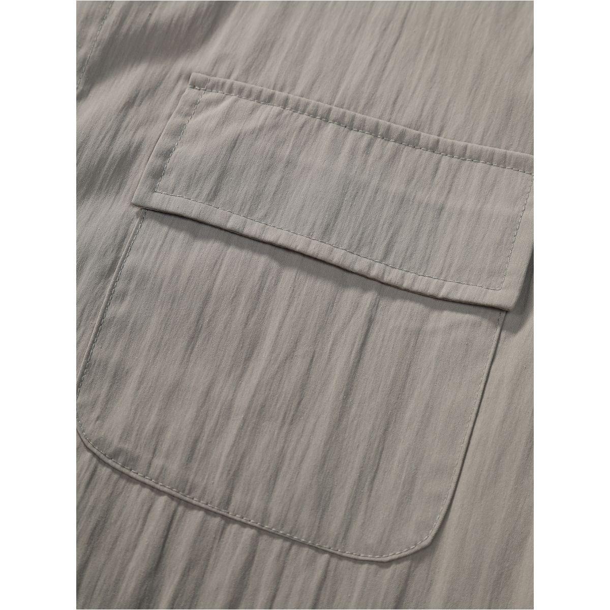 Styli Men Beige Solid Pocket Detail Shirt and Shorts Co-Ords-men-clothing-coordsets-image-4