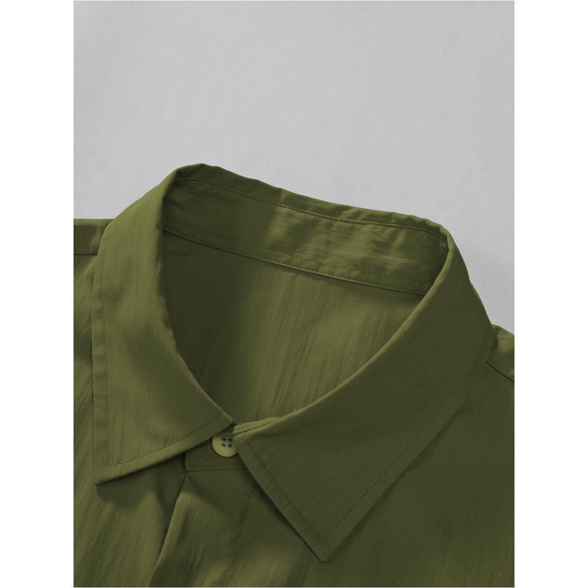 Styli Men Khaki Solid Pocket Detail Shirt and Shorts Co-Ords-men-clothing-coordsets-image-3