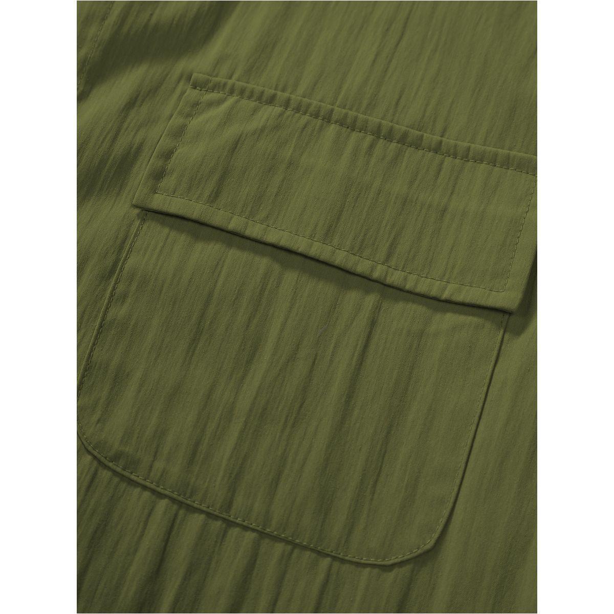 Styli Men Khaki Solid Pocket Detail Shirt and Shorts Co-Ords-men-clothing-coordsets-image-4