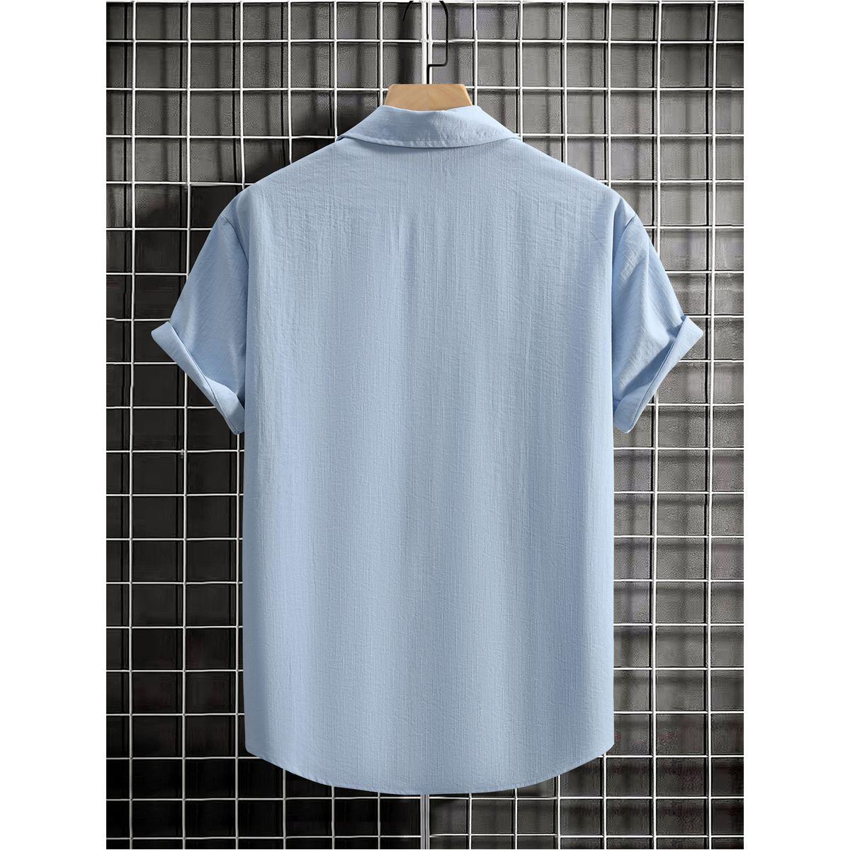 Styli Men Solid Pocket Detail Button Up Shirt-men-clothing-shirts-image-2