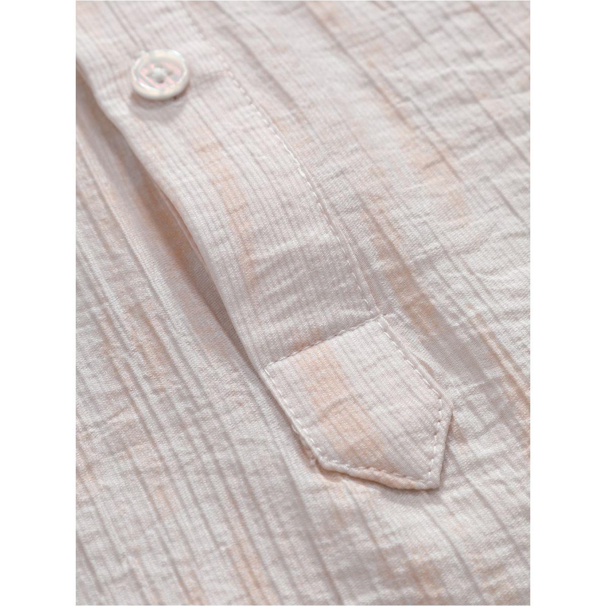 Styli Solid Textured Stand Collar Shirt with Half Placket-men-clothing-shirts-image-5