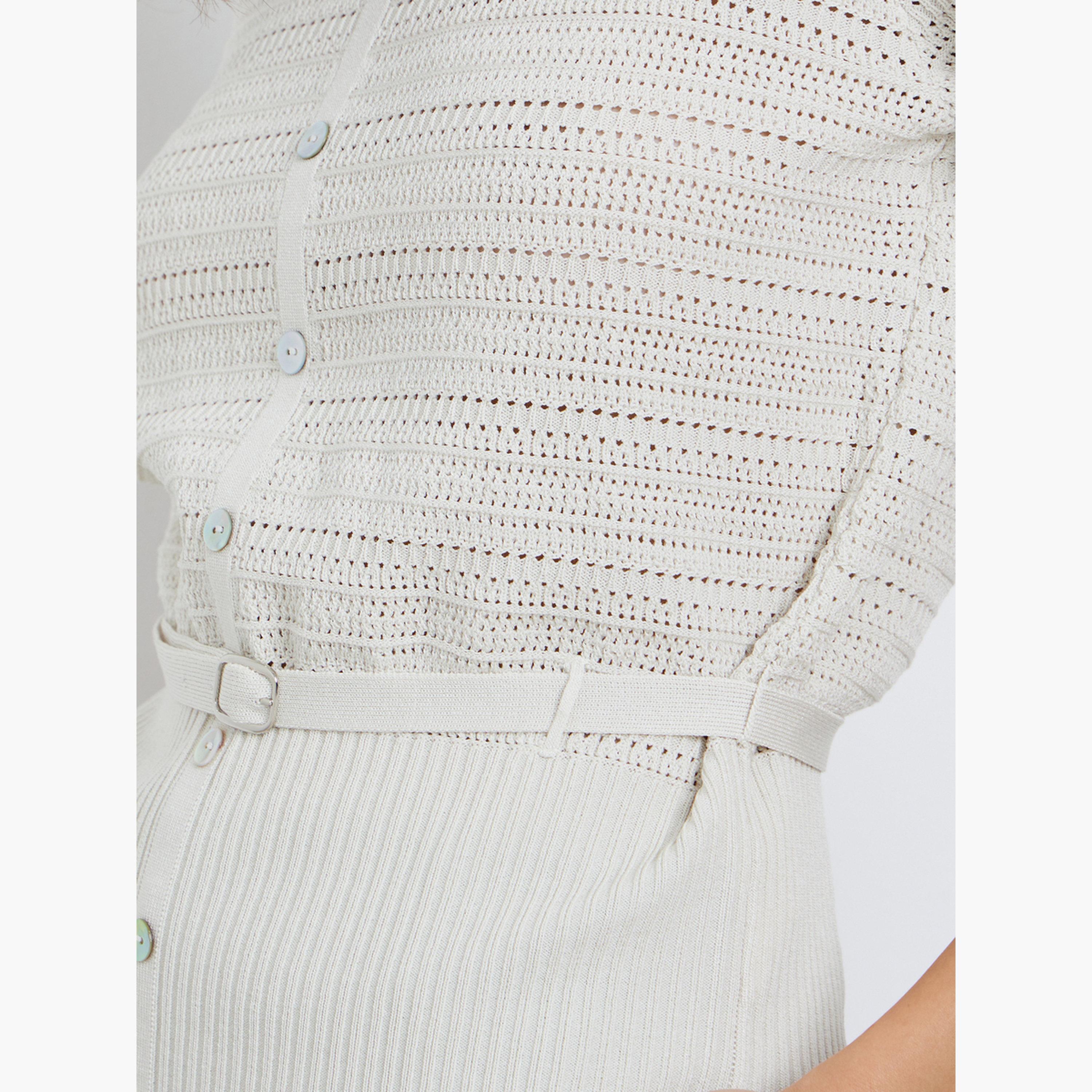 Styli Off White Knit Top with Belt-women-clothing-tshirts-image-3