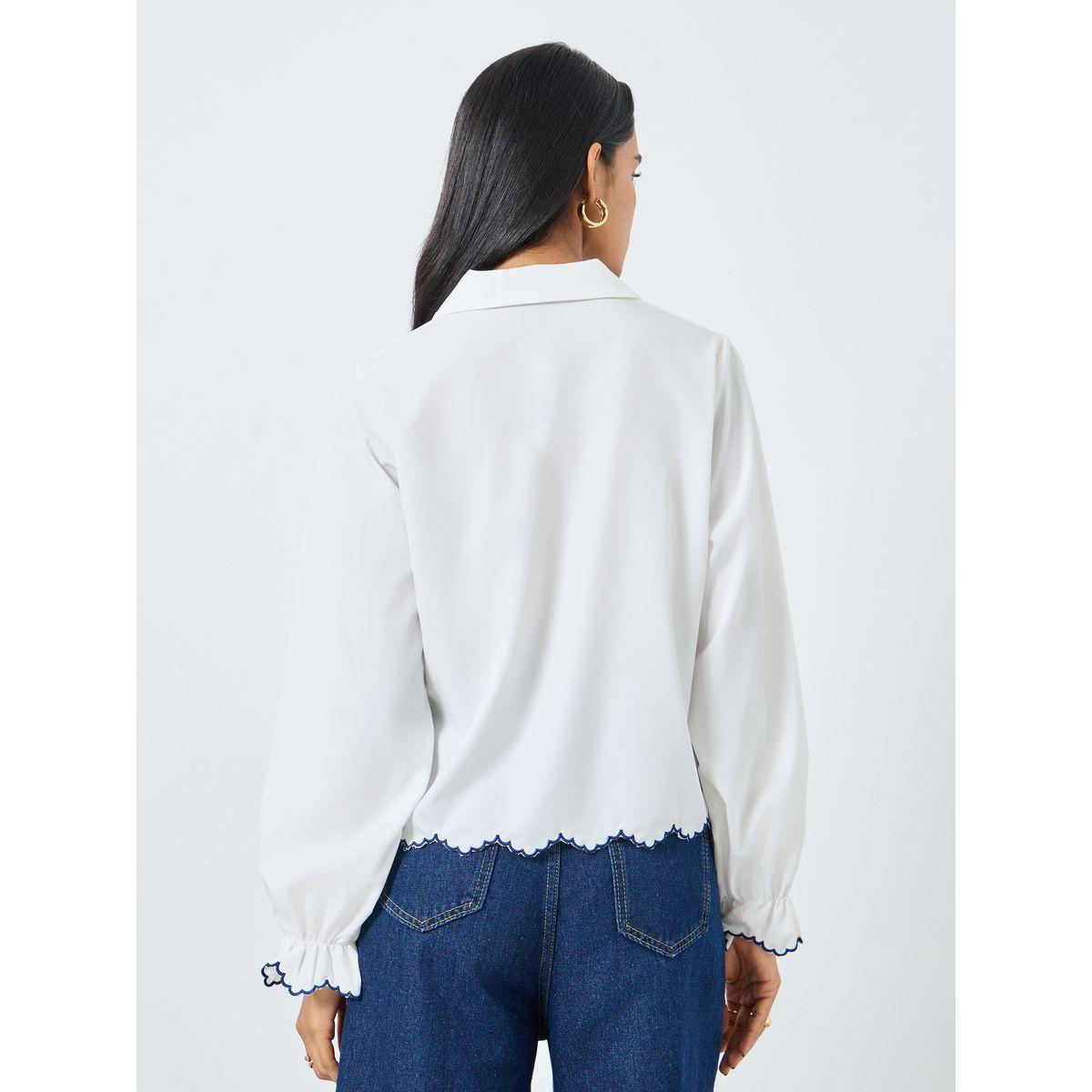 Styli Embroidered Notch Label Neck Buttoned Shirt-women-clothing-shirtsandblouses-shirts-image-4