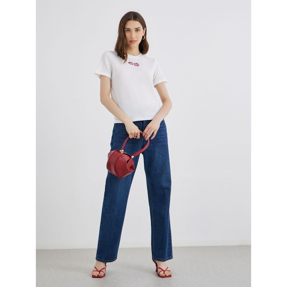 Styli Embroidered Strawberry Pattern Oversized T-Shirt-women-clothing-tshirts-image-2