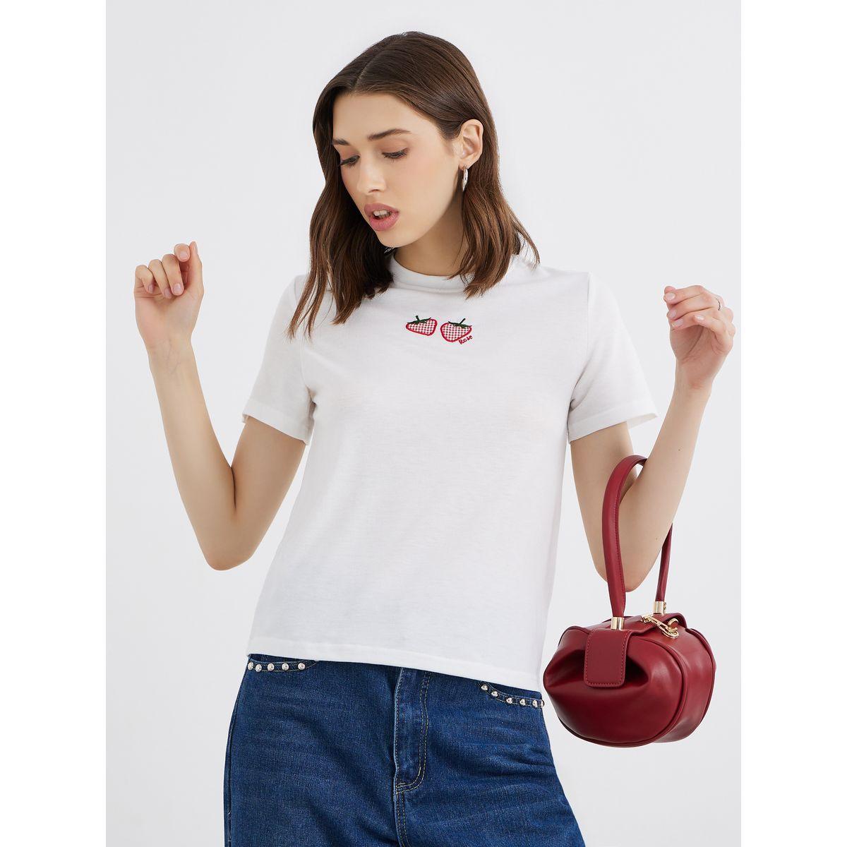 Styli Embroidered Strawberry Pattern Oversized T-Shirt-women-clothing-tshirts-image-4