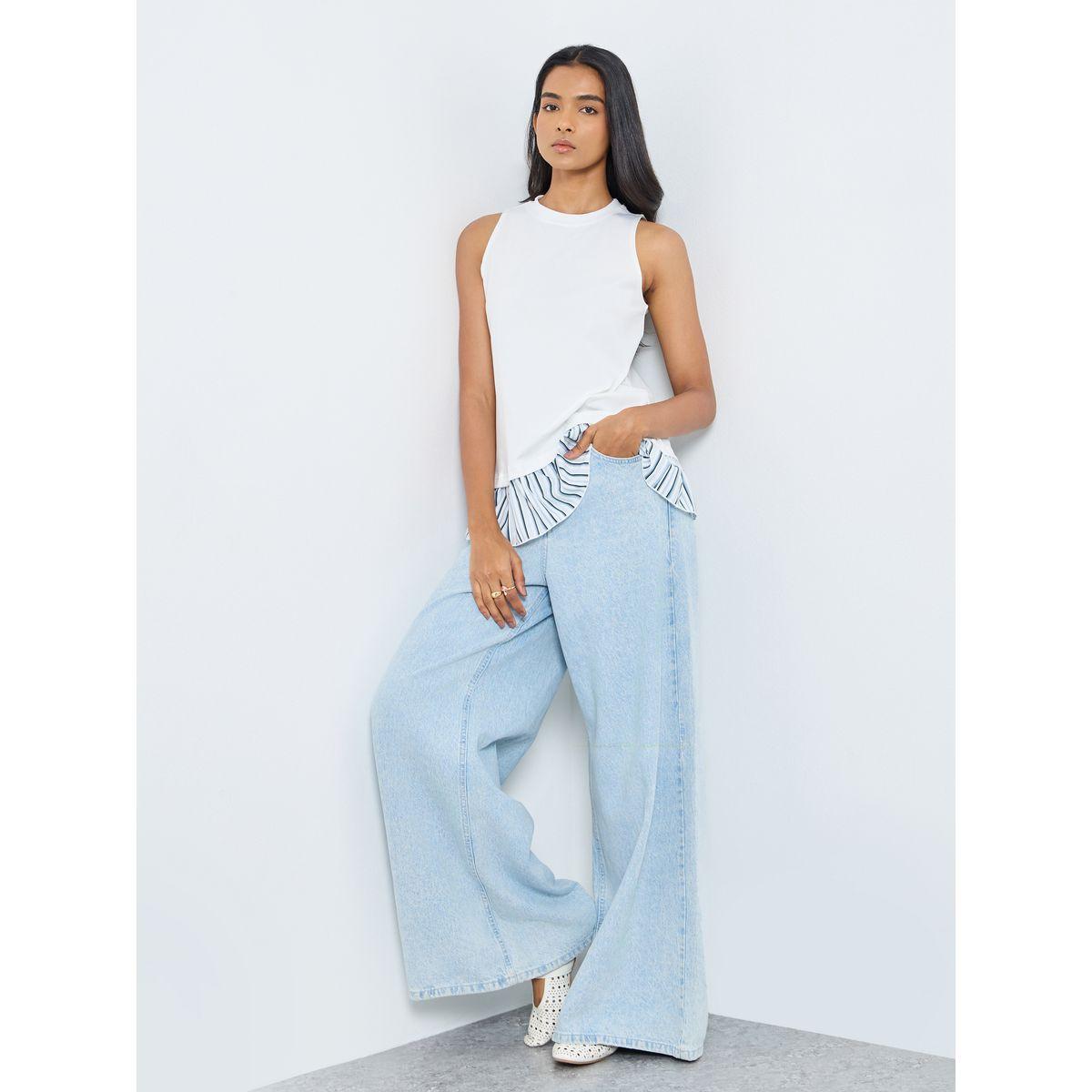 Styli Striped Hem Sleeveless Round Neck Top-women-clothing-shirtsandblouses-blouses-image-1