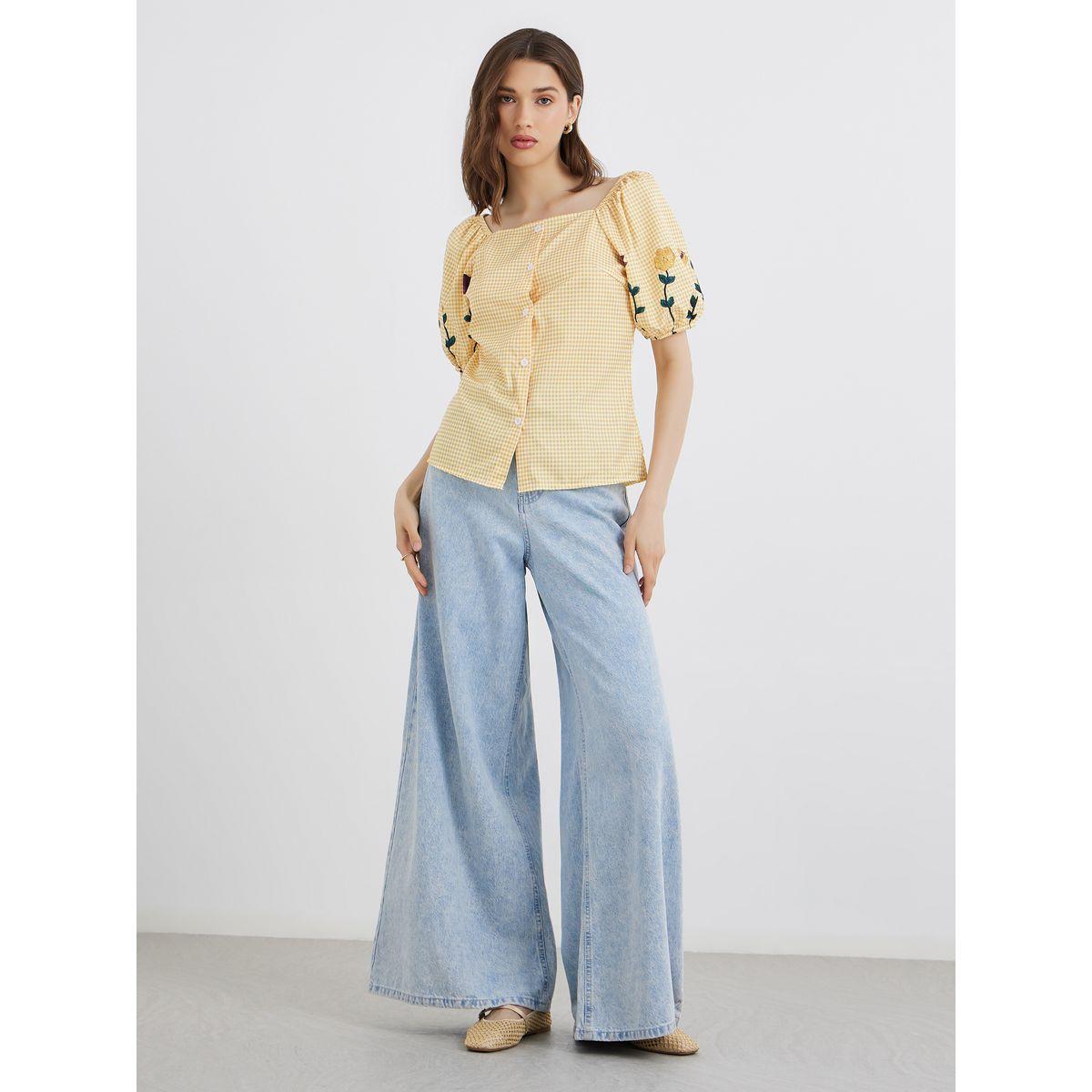 Styli Floral Print Puff Sleeve Buttoned Blouse-women-clothing-shirtsandblouses-blouses-image-2