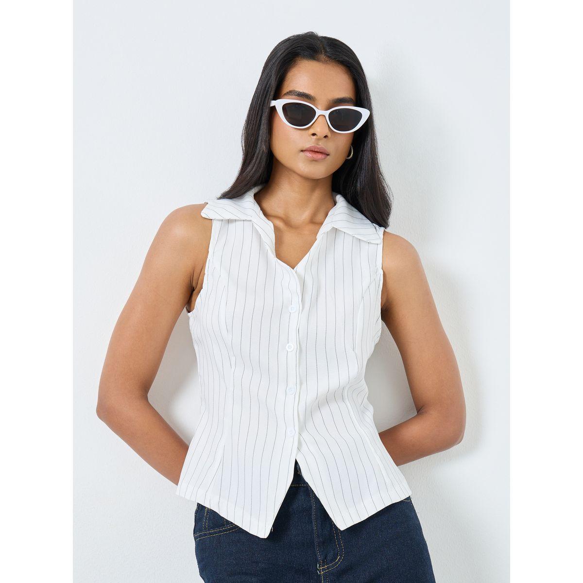 بلوزة مخططة بدون أكمام-women-clothing-shirtsandblouses-shirts-image-1
