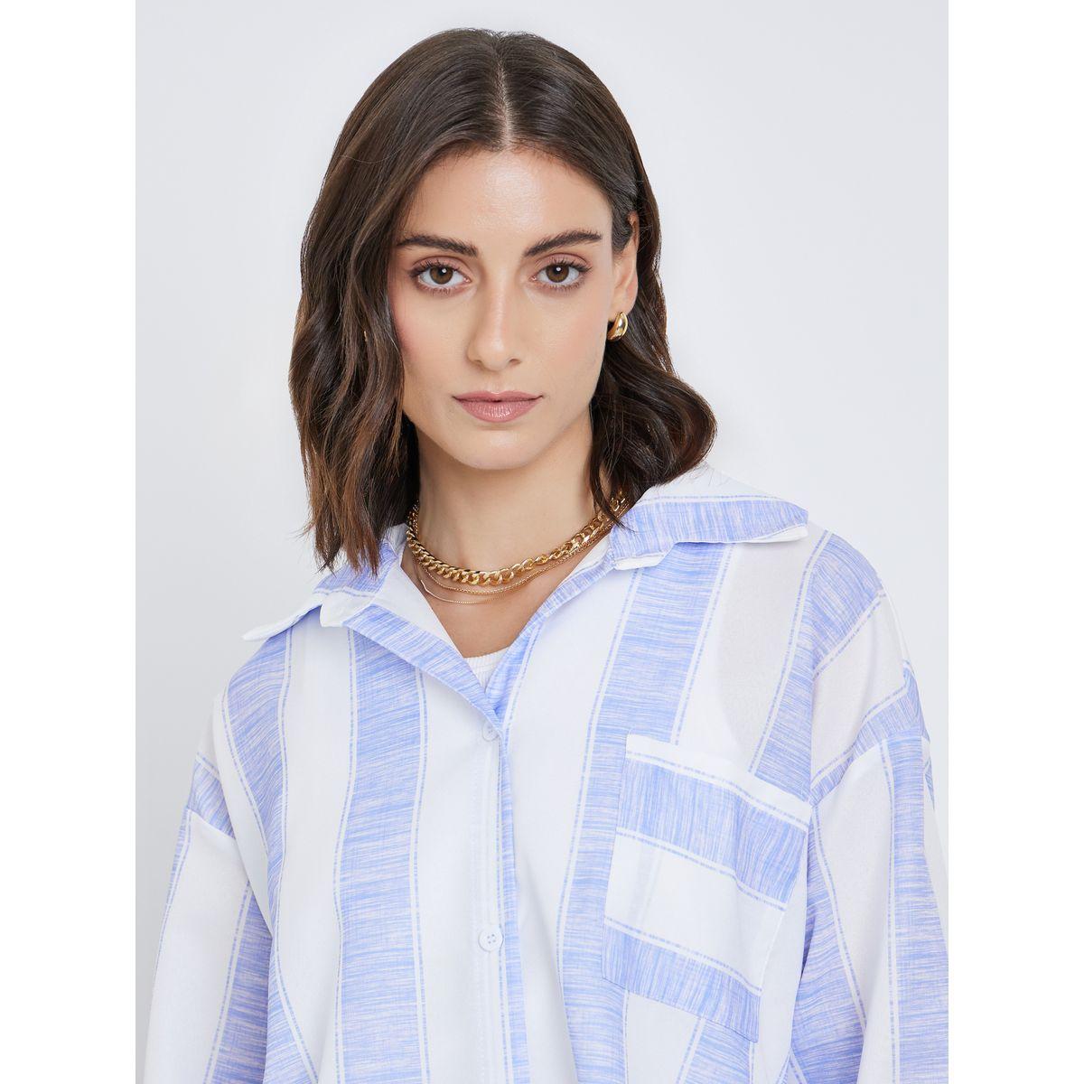 Styli Women Striped Long Sleeve Oversized Shirt with Pocket Detail-women-clothing-shirtsandblouses-shirts-image-4