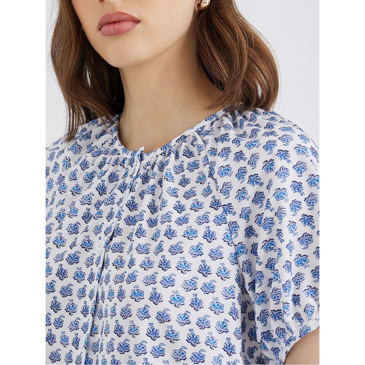 Styli All-Over Print Puff Sleeves Tie-Up Neck Blouse-women-clothing-shirtsandblouses-blouses-image-4