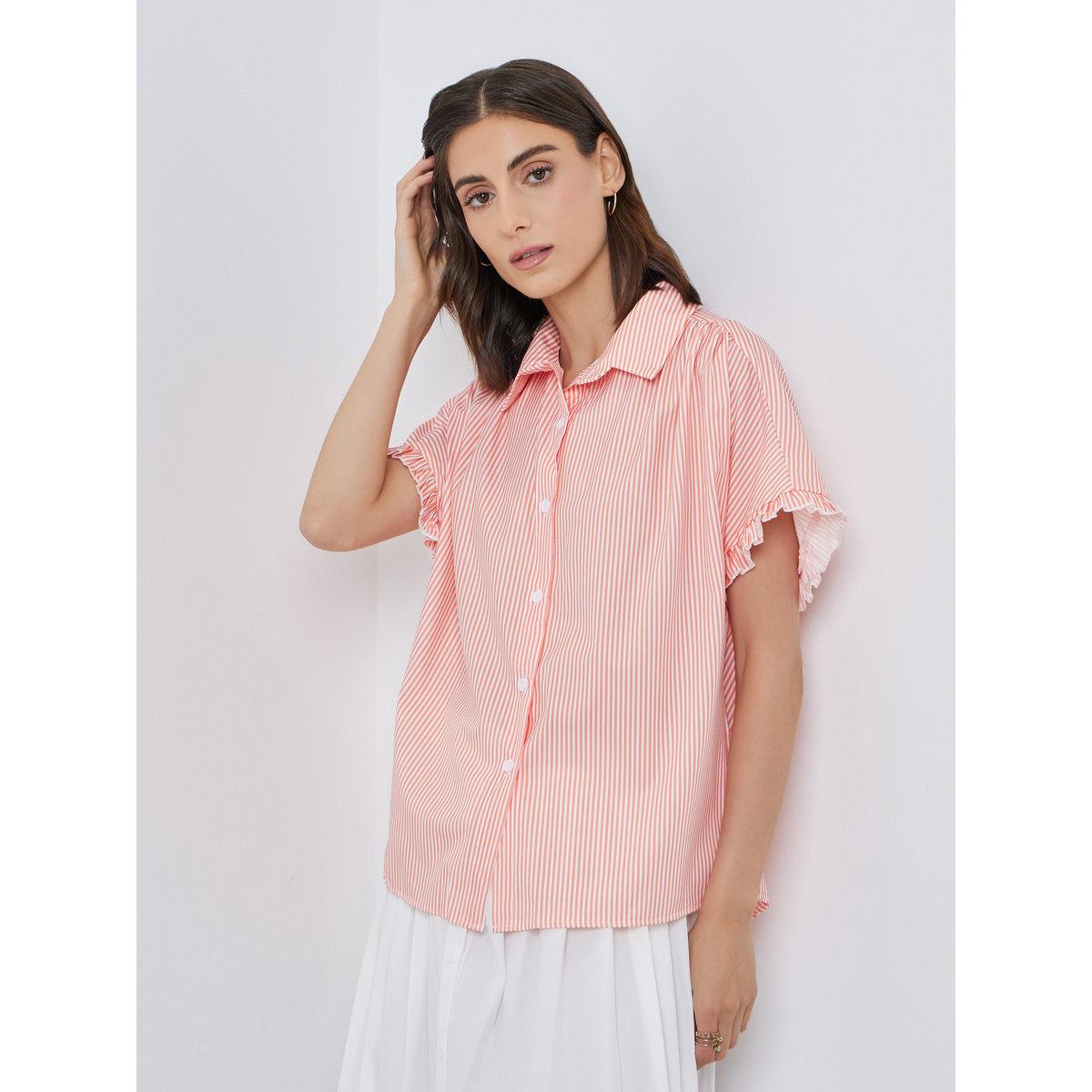 بلوزة مخططة بأكمام منفوخة-women-clothing-tshirts-image-1