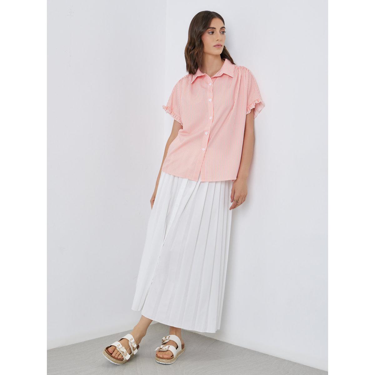 بلوزة مخططة بأكمام منفوخة-women-clothing-tshirts-image-2