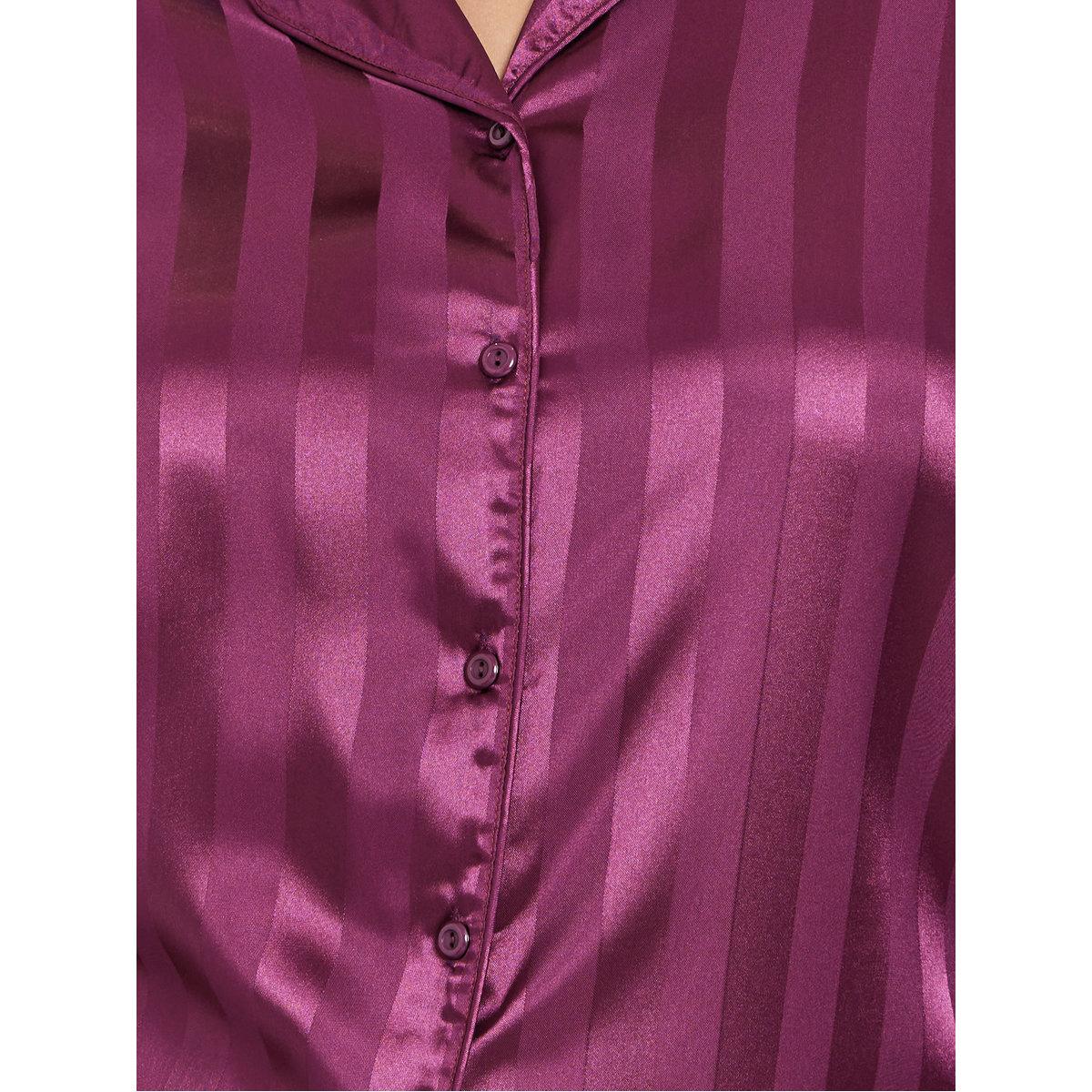 طقم من بنطال بيجاما وبلوزة ساتان بمقاس كبير-women-clothing-nightwear-pyjamas-longsets-image-3