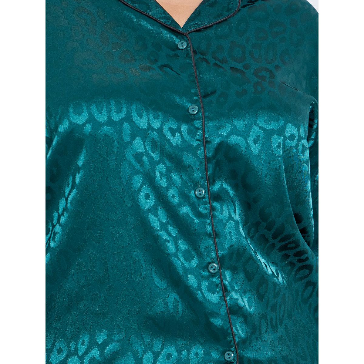 طقم من بنطال بيجاما وبلوزة ساتان بمقاس كبير-women-clothing-nightwear-pyjamas-longsets-image-3