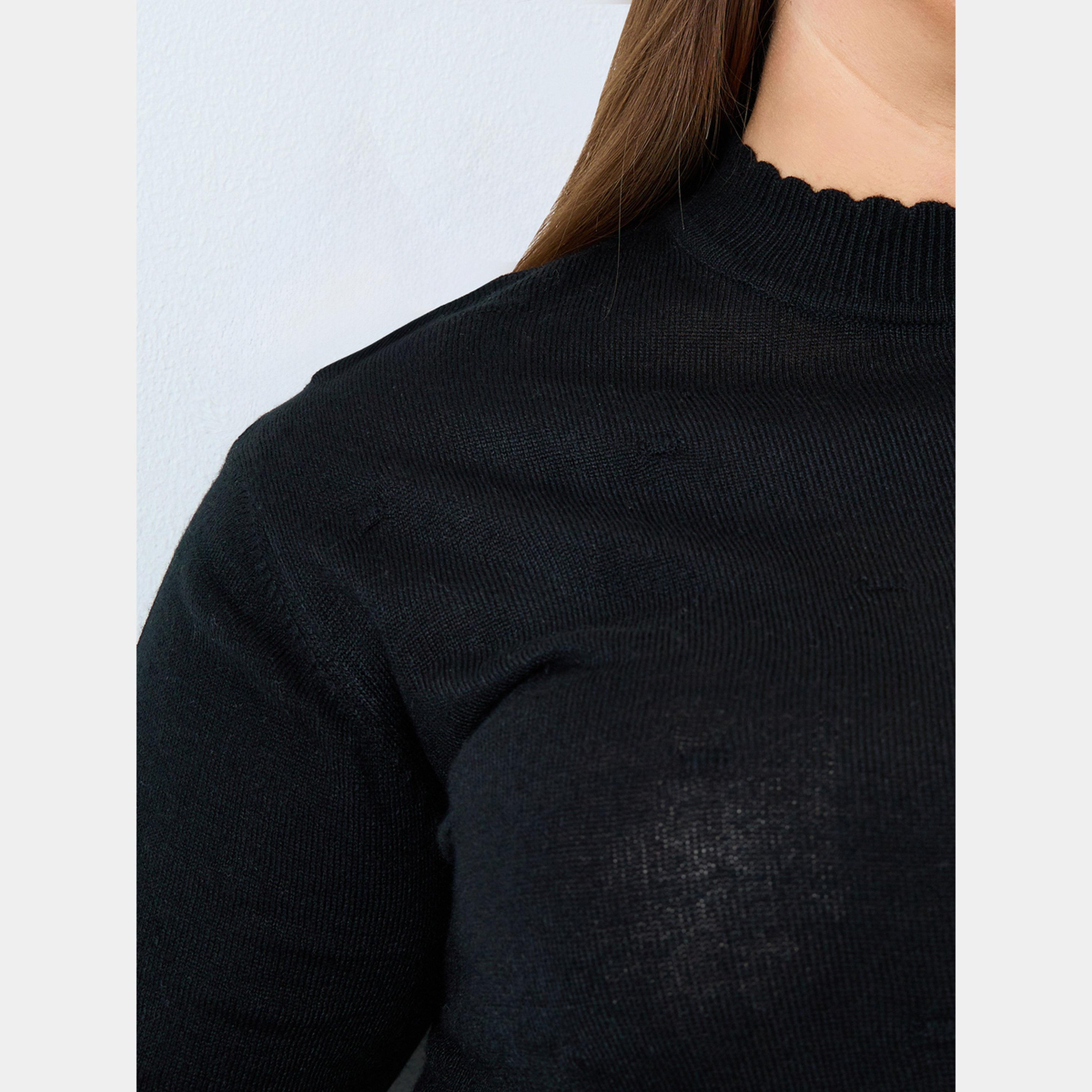 ستايلي - سترة نسائية سادة ضيقة بأكمام طويلة ورقبة عالية ومقاس واسع-women-clothing-cardigansandjumpers-jumpers-image-3