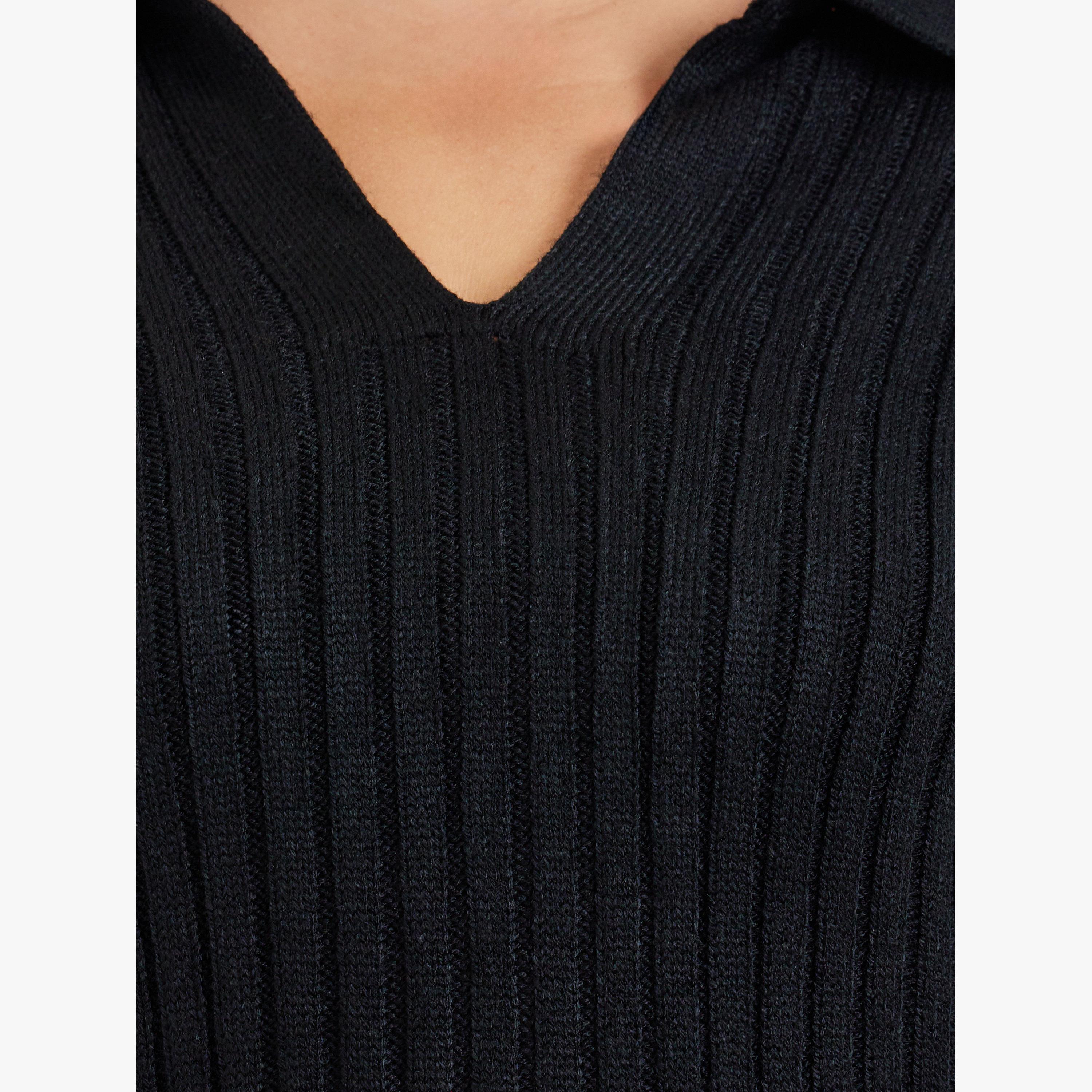سويتر محبوك مضلع بقصة عادية مقاس كبير-women-clothing-cardigansandjumpers-jumpers-image-4