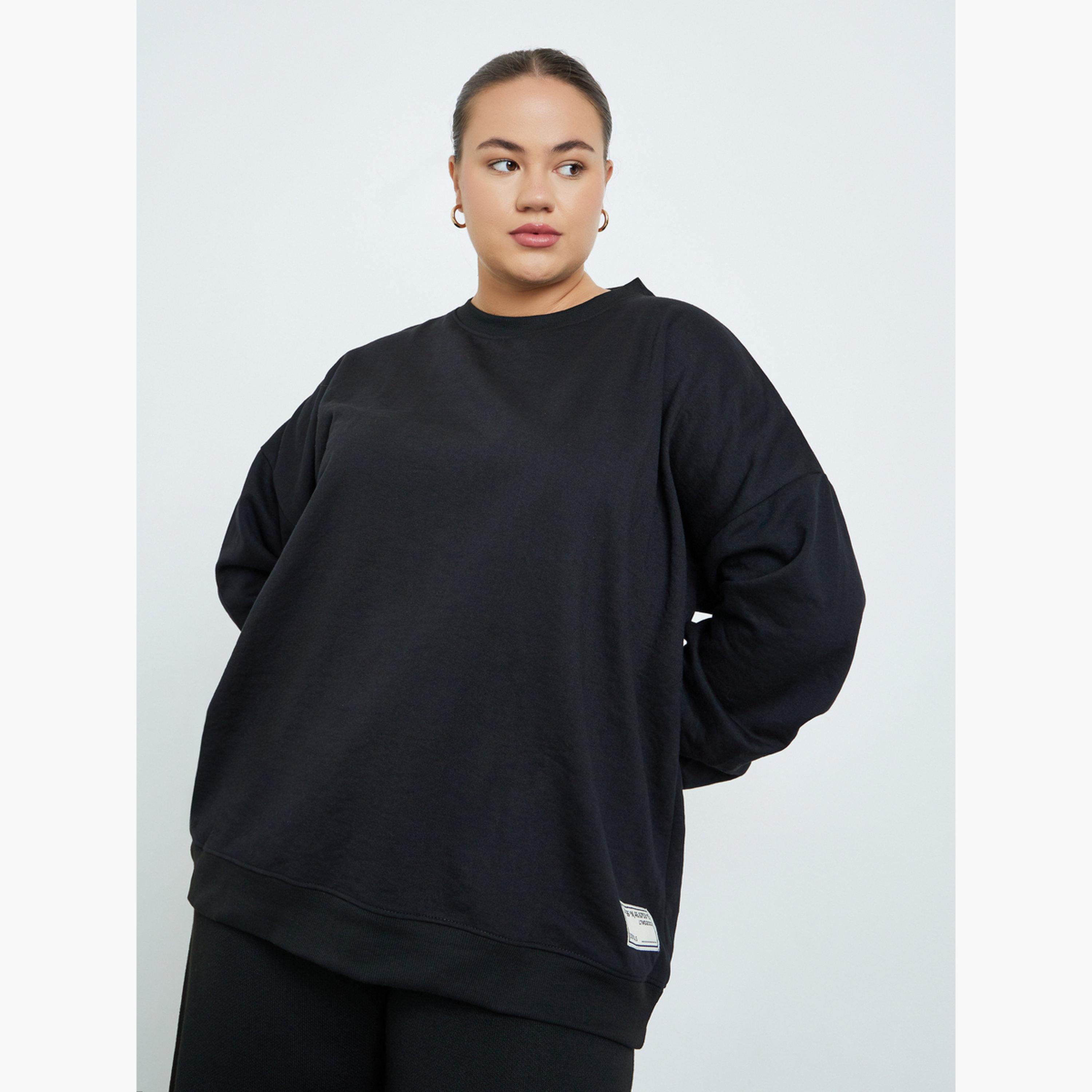 ستايلي - سويت شيرت طويل مقاس كبير اوفر سايز -women-winterwear-hoodiesandsweatshirts-sweatshirts-image-3