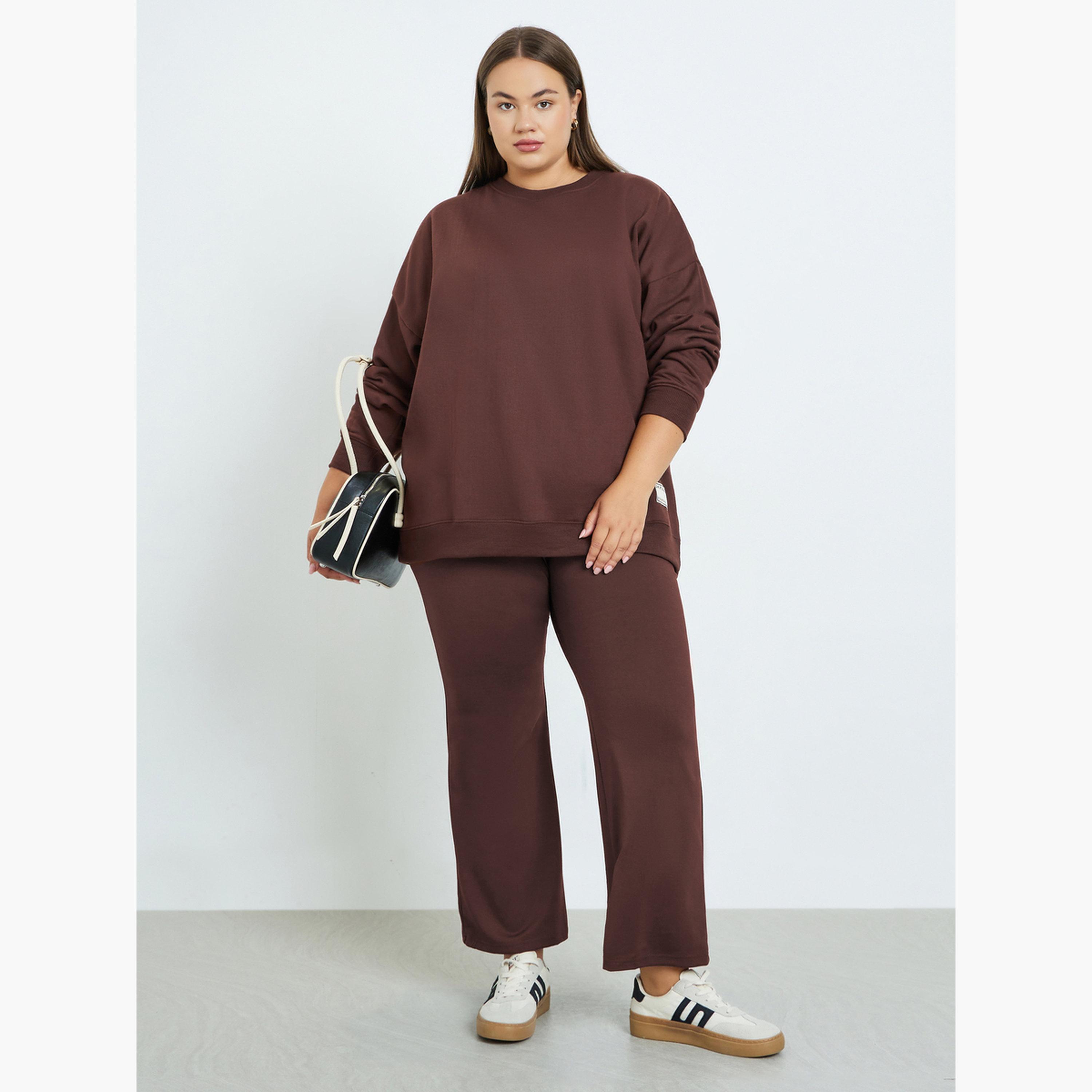 ستايلي - سويت شيرت طويل مقاس كبير اوفر سايز -women-winterwear-hoodiesandsweatshirts-sweatshirts-image-2
