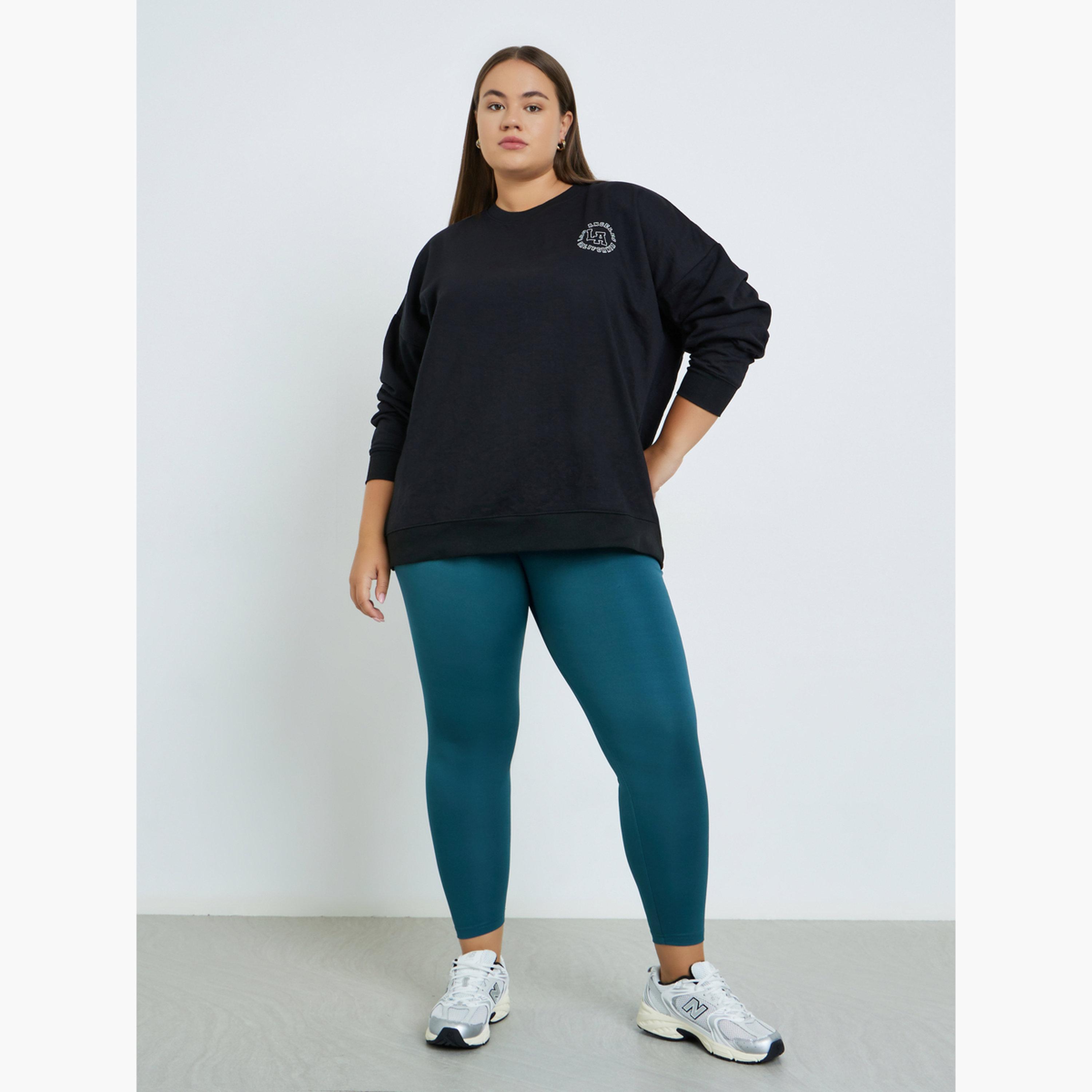 ستايلي - سويت شيرت مطبوع طويل مقاس كبير للنساء -women-clothing-hoodiesandsweatshirts-sweatshirts-image-1