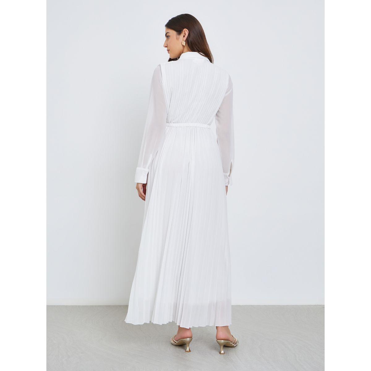 Styli Pleated Shirt Maxi Dress with Belt Detail-women-clothing-dresses-image-5