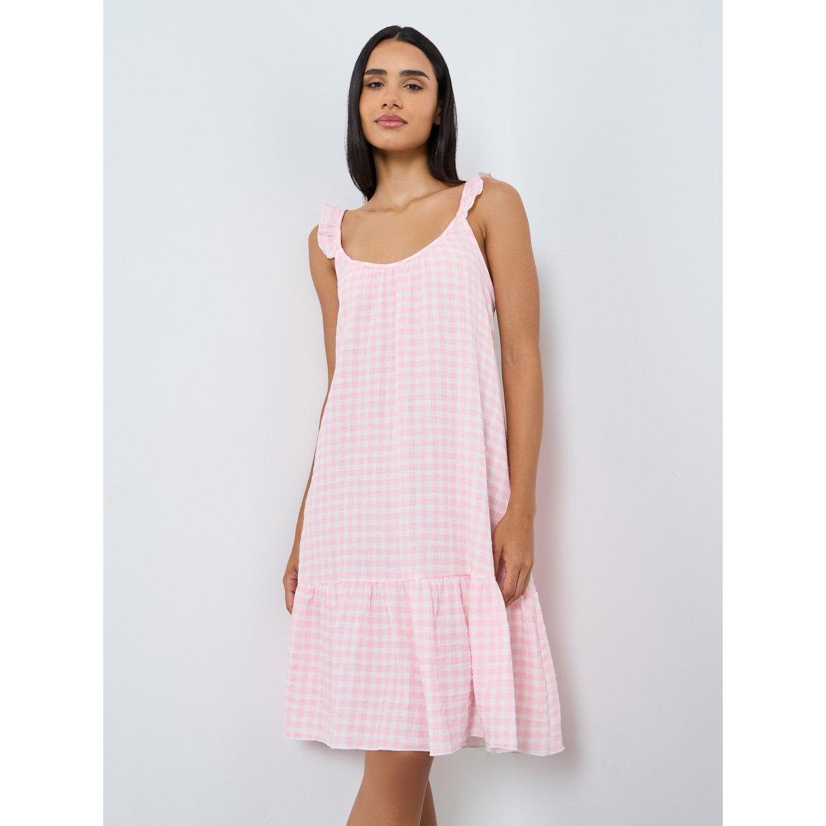 فستان نوم بطبعة جرافيك وتفاصيل كشكش-women-clothing-nightwear-nighties-image-1