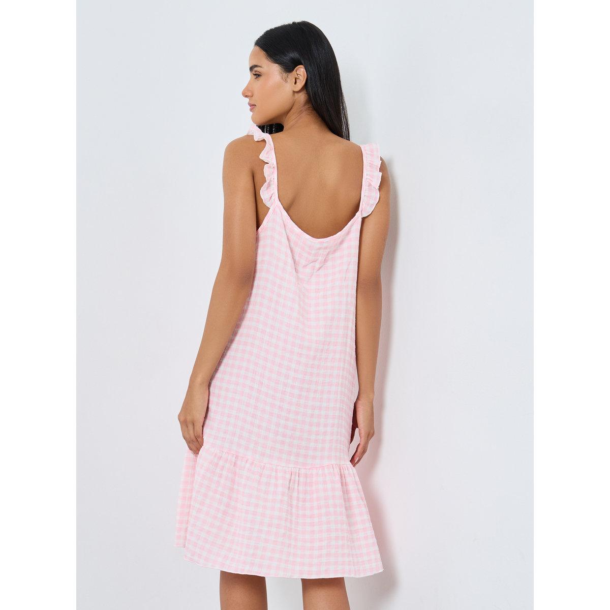 فستان نوم بطبعة جرافيك وتفاصيل كشكش-women-clothing-nightwear-nighties-image-4