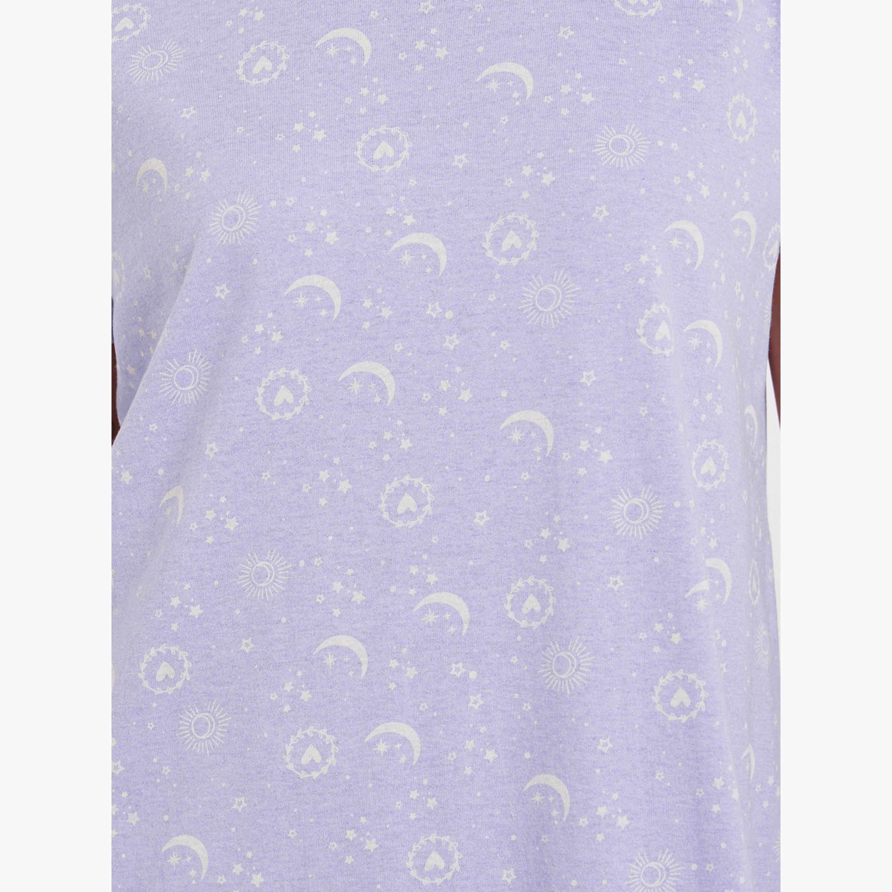 Styli Pack of 2 - Sun and Moon Graphic Sleep T-Shirt Dress-women-clothing-nightwear-nighties-image-6