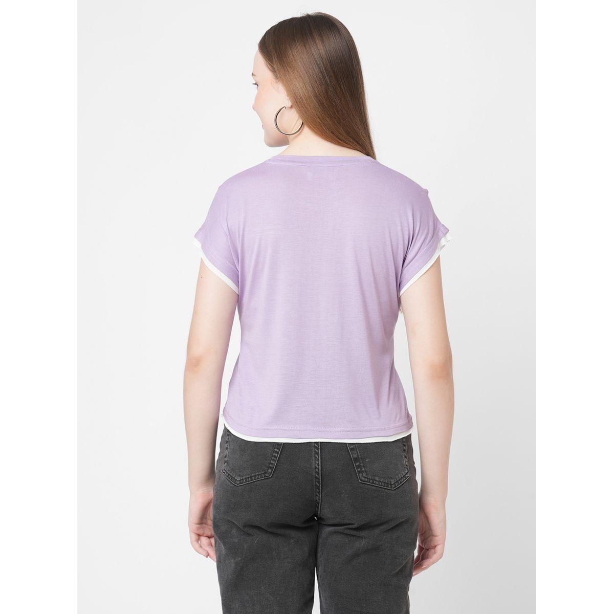 تيشيرت بأكمام قصيرة وتفاصيل جيب-women-clothing-tshirts-image-5
