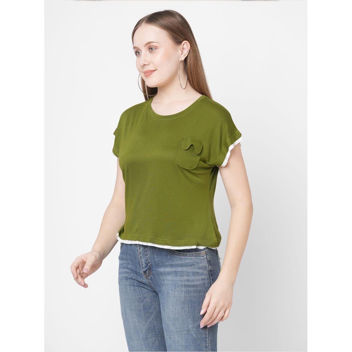 تيشيرت بأكمام قصيرة مع تفاصيل جيب-women-clothing-tshirts-image-3