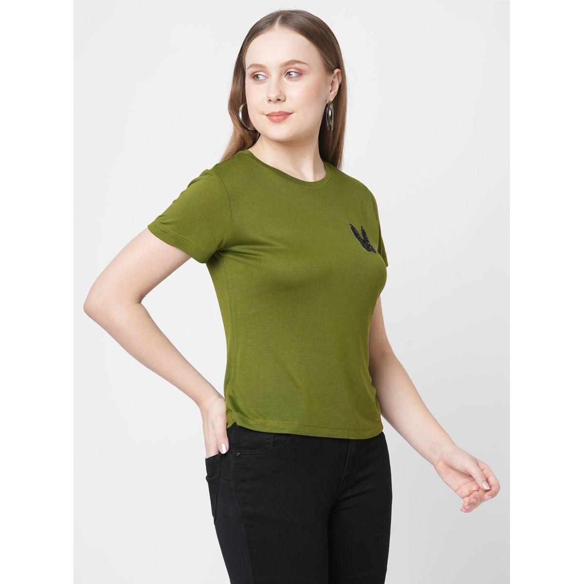 تيشيرت بتفاصيل مُنمقة وأكمام قصيرة-women-clothing-tshirts-image-3