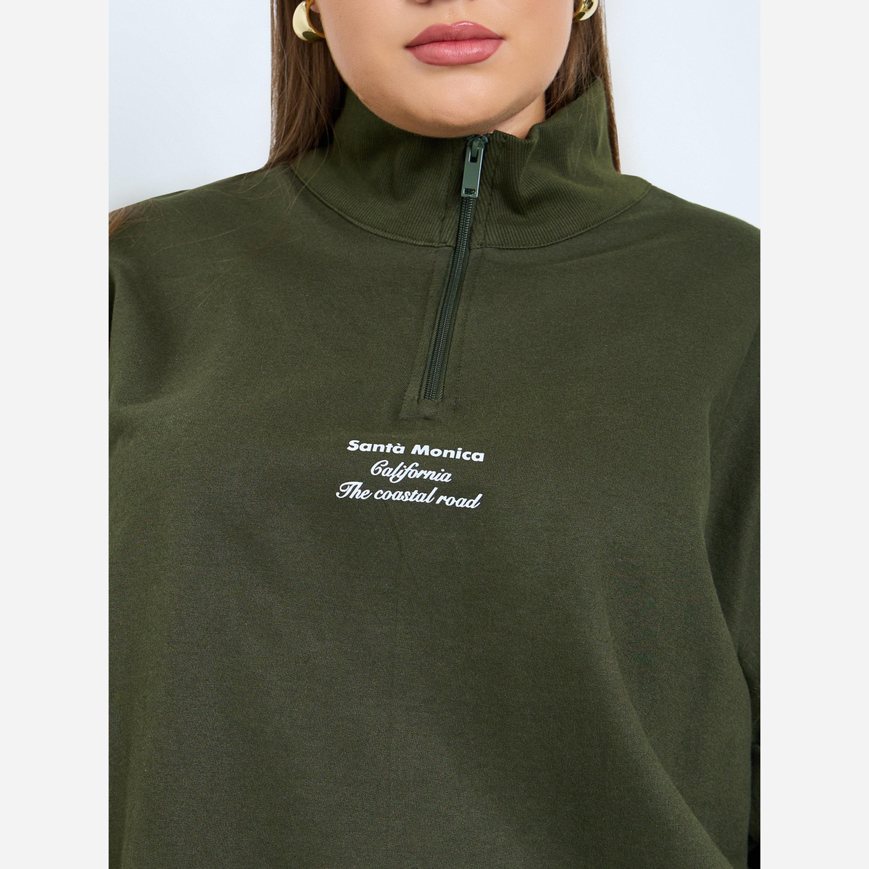 ستايلي - سويت شيرت مقاس واسع سحاب نصفي-women-winterwear-hoodiesandsweatshirts-sweatshirts-image-3