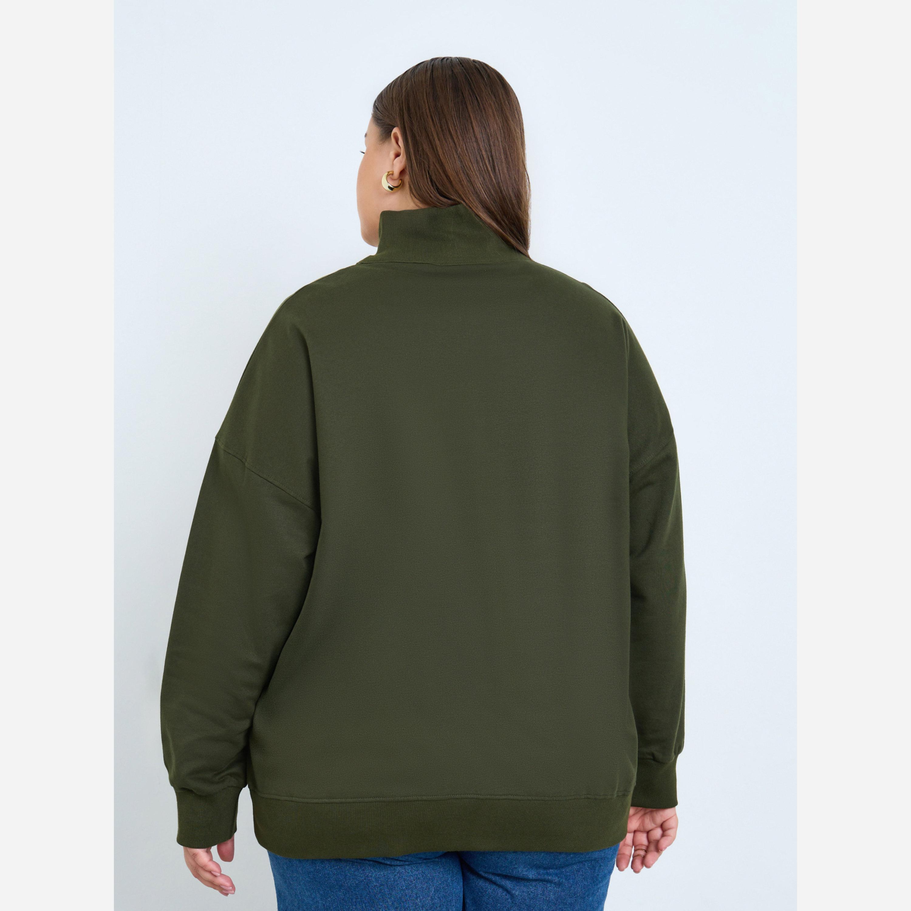 Styli Plus Size Regular Fit Sweatshirt with Half Zip-women-winterwear-hoodiesandsweatshirts-sweatshirts-image-4