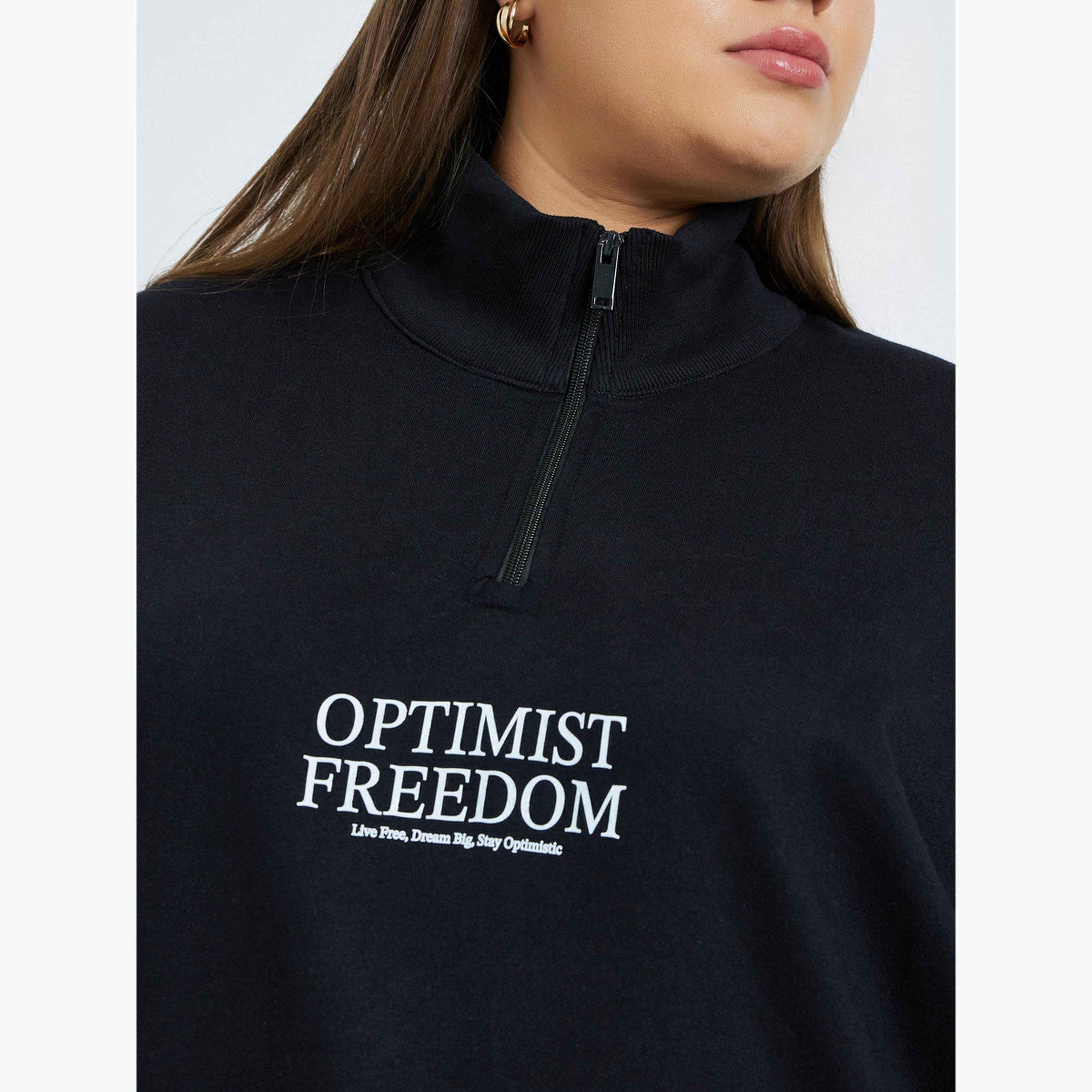 Styli Slogan Print High Neck Long Sleeves Women's Sweatshirt-women-clothing-hoodiesandsweatshirts-sweatshirts-image-3