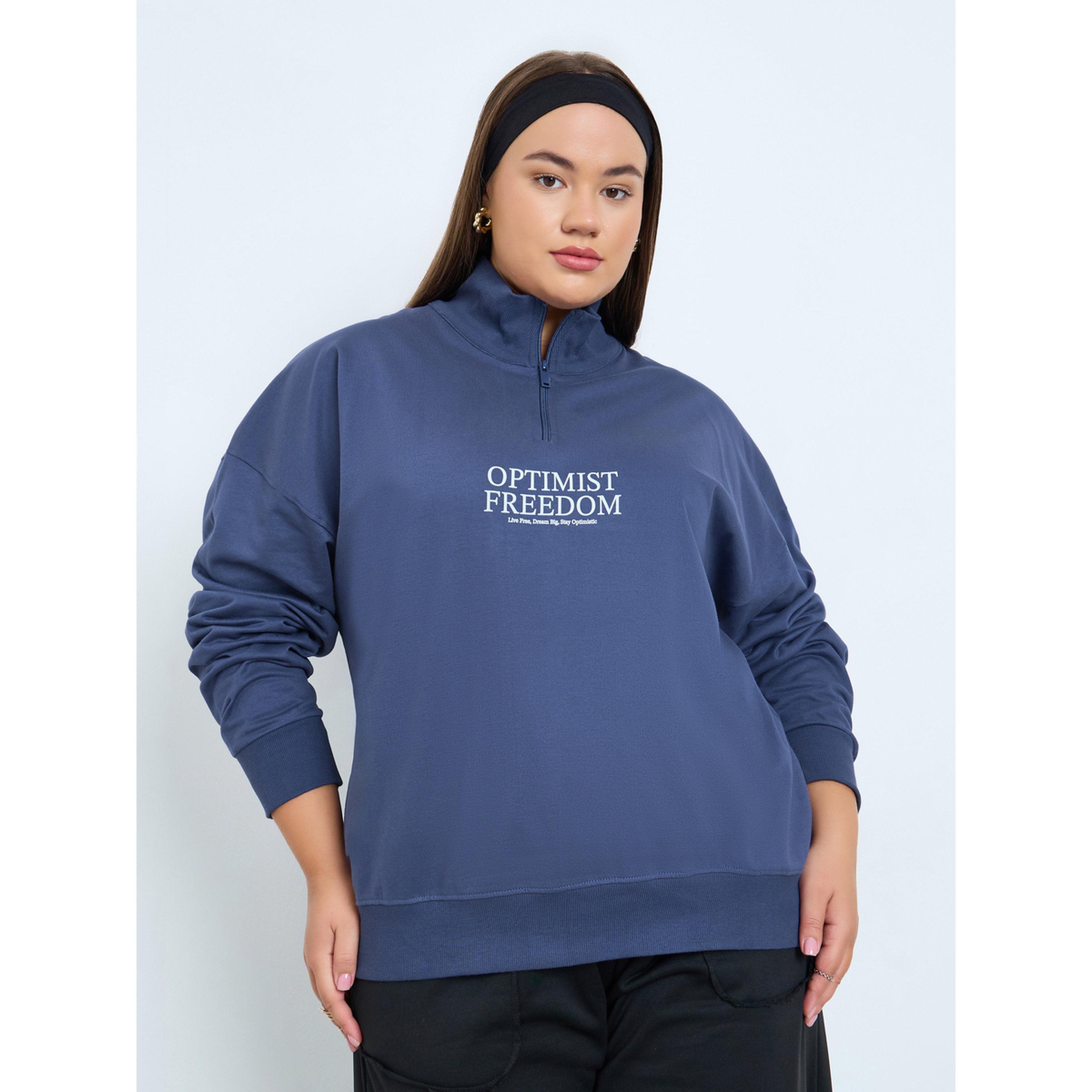 سويت شيرت بمقاس كبير ونصف سحَّاب غلق-women-winterwear-hoodiesandsweatshirts-sweatshirts-image-1