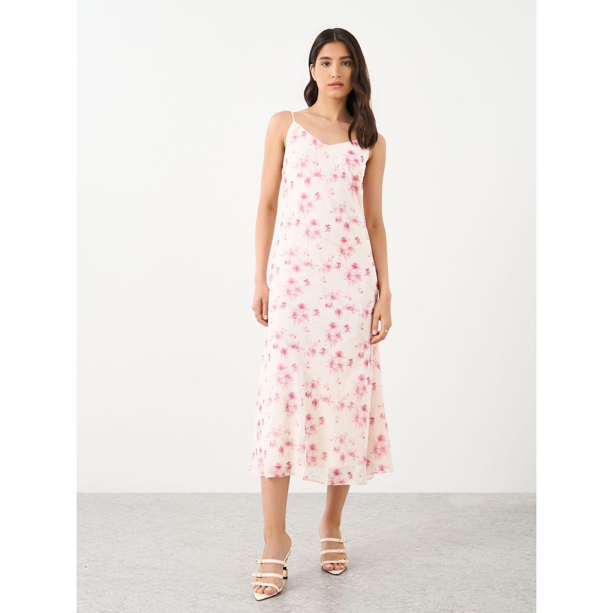 فستان ميدي بطبعة زهور مع أكمام منفوخة بنمط كيب-women-clothing-dresses-image-6