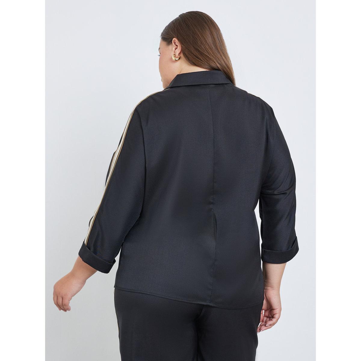 بلوزة بمقاس كبير بتفاصيل شريط جانبية-women-clothing-shirtsandblouses-shirts-image-5