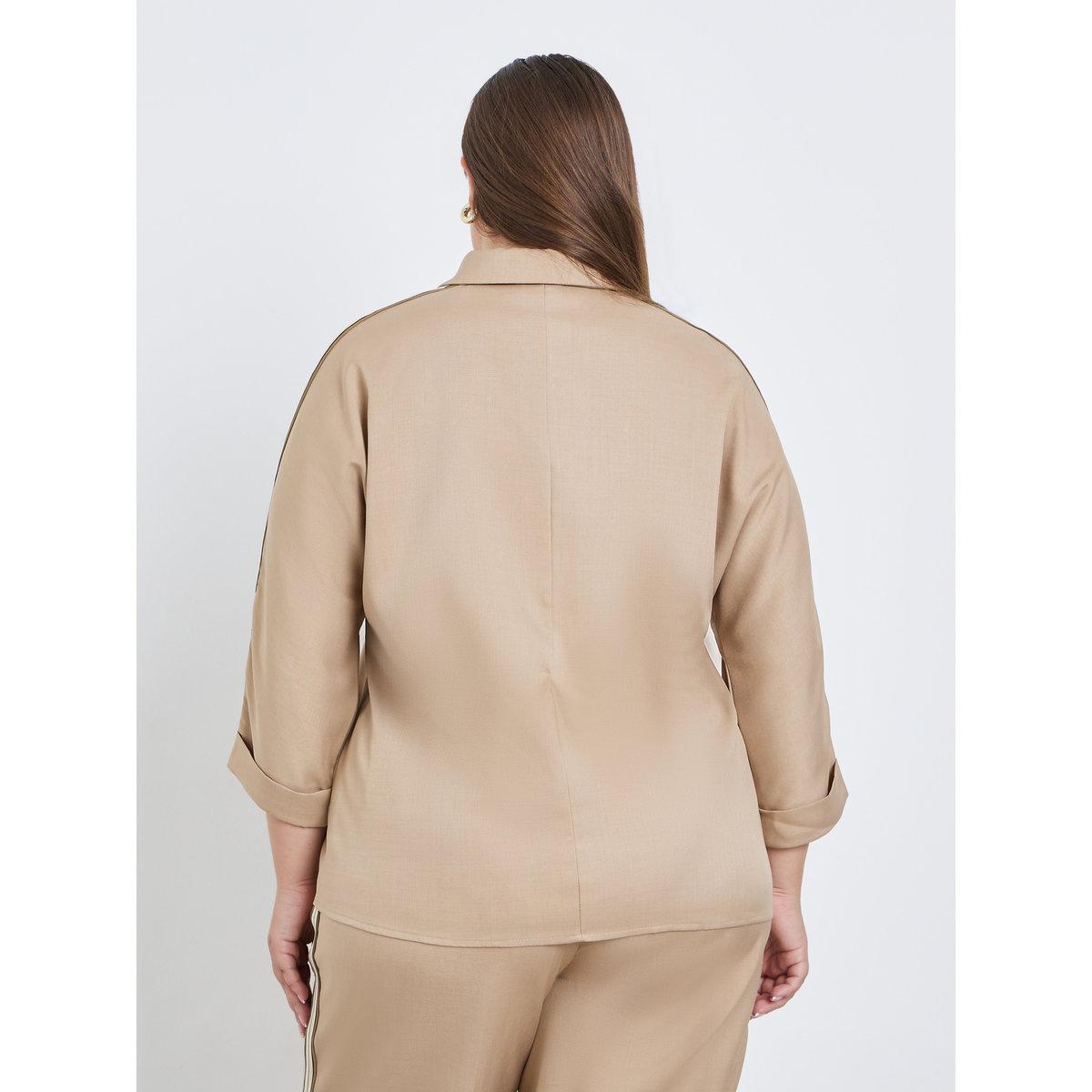 بلوزة بمقاس كبير بتفاصيل شريط جانبية-women-clothing-shirtsandblouses-shirts-image-5