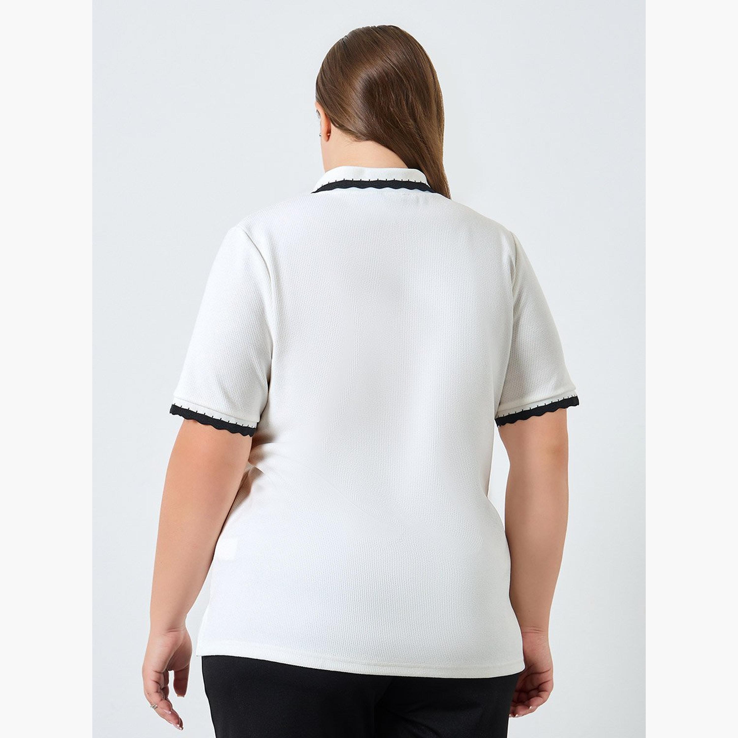 Styli Plus Size White Polo T-Shirt-women-clothing-tshirts-image-4